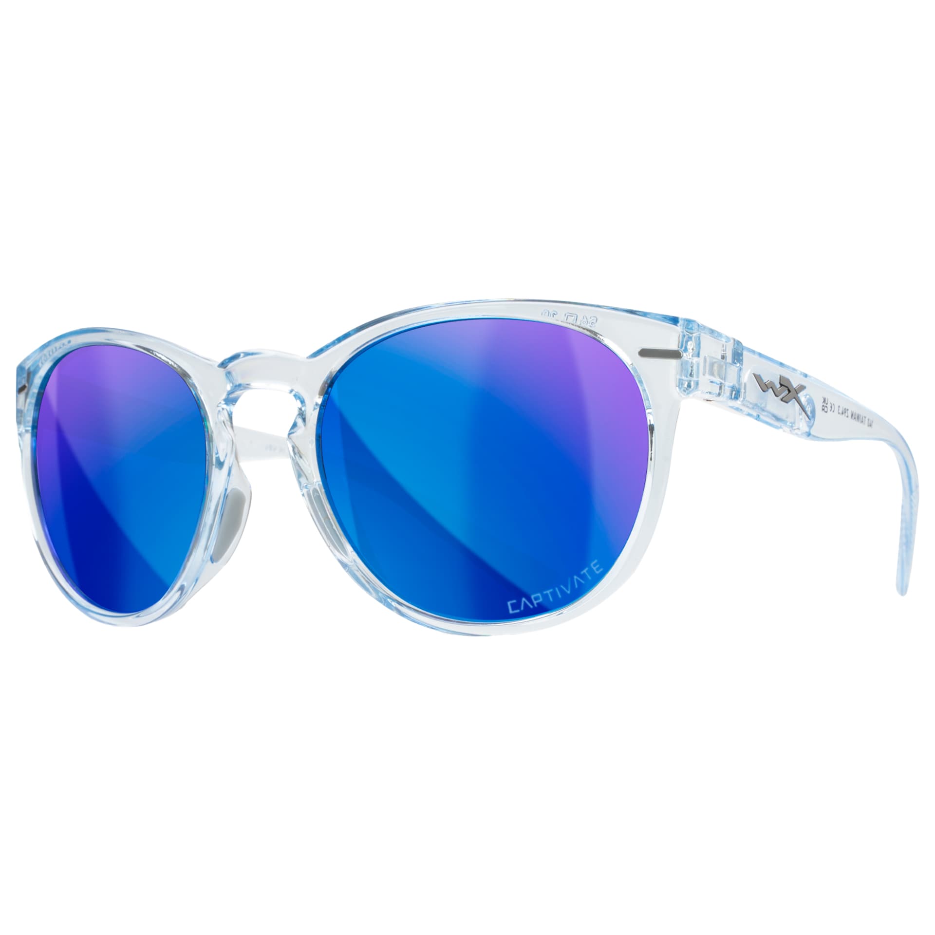 Wiley X - Covert Brille für Damen - Captivate Polarized Blue Mirror/Gloss Crystal Light Sapphire Blue