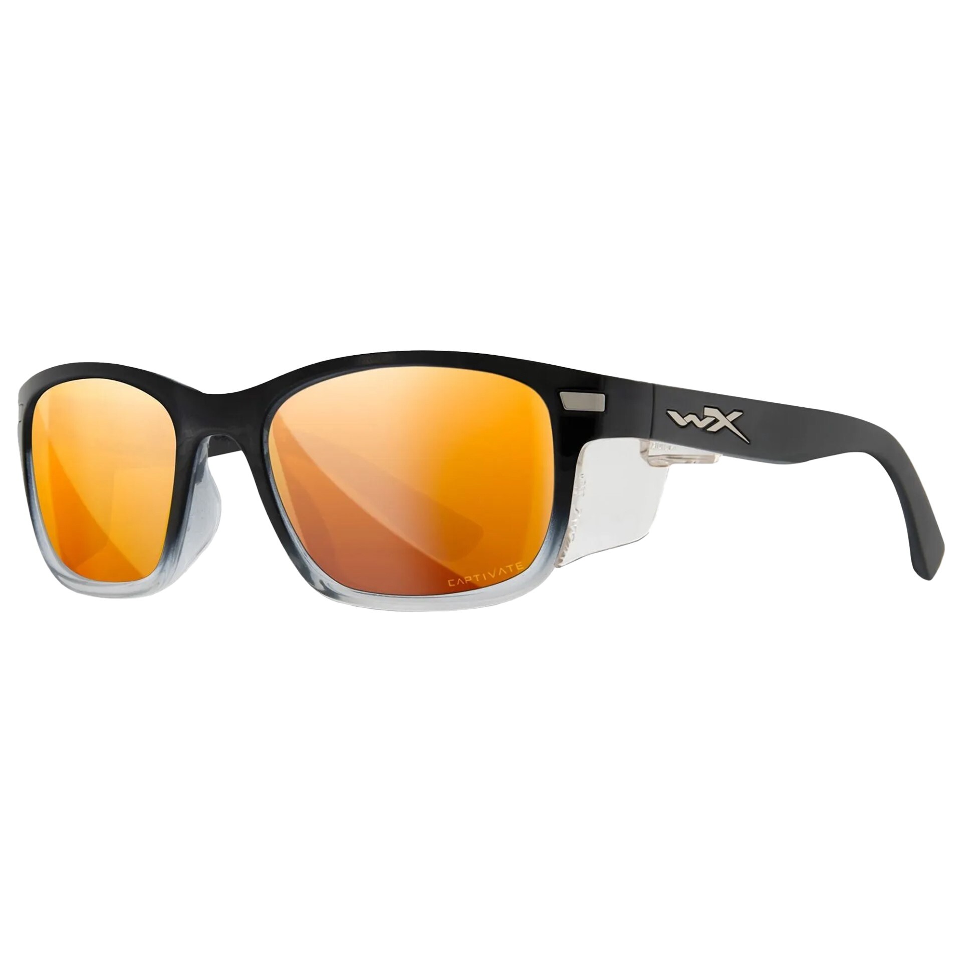 Wiley X - Helix - Taktische Schutzbrille - Captivate Polarized Bronze Mirror/Gloss Black Fade to Clear Crystal