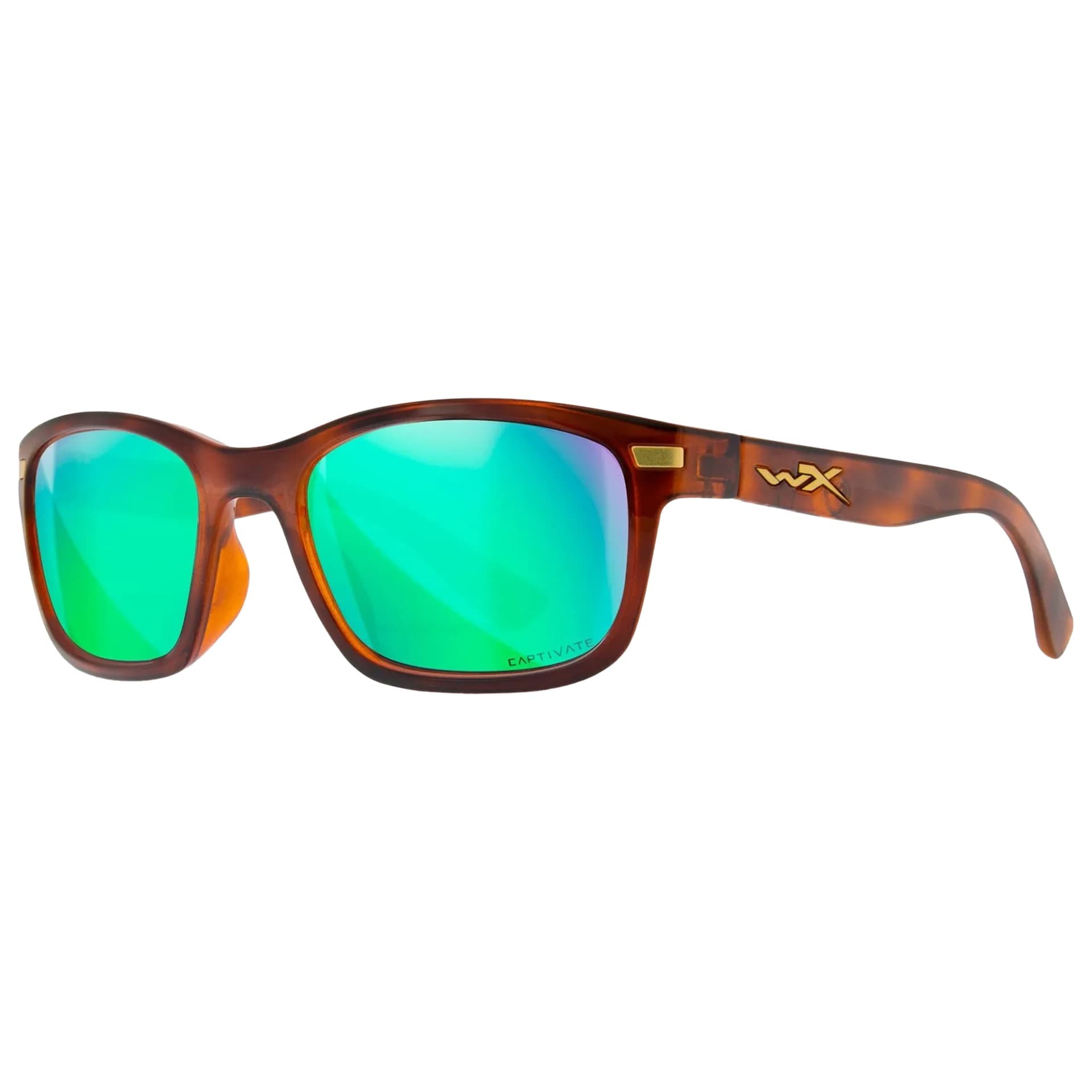 Wiley X - Helix - Taktische Schutzbrille - Captivate Polarized Green Mirror/Gloss Demi Brown