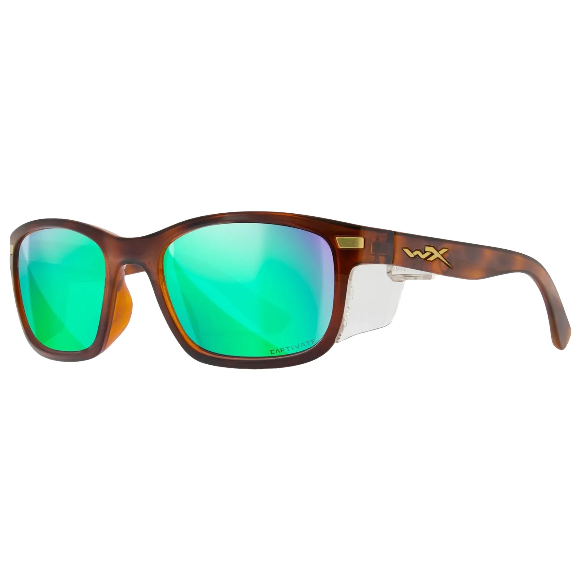 Wiley X - Helix - Taktische Schutzbrille - Captivate Polarized Green Mirror/Gloss Demi Brown