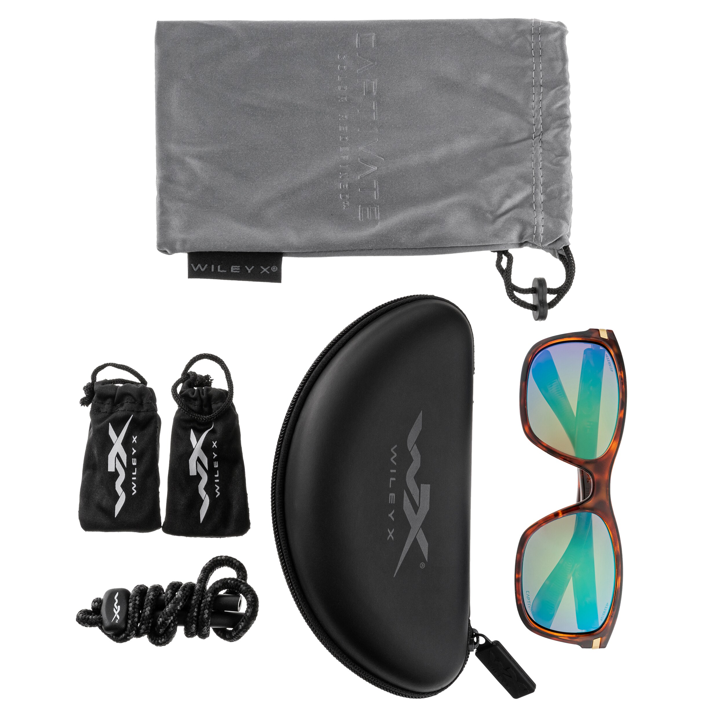 Wiley X - Helix - Taktische Schutzbrille - Captivate Polarized Green Mirror/Gloss Demi Brown