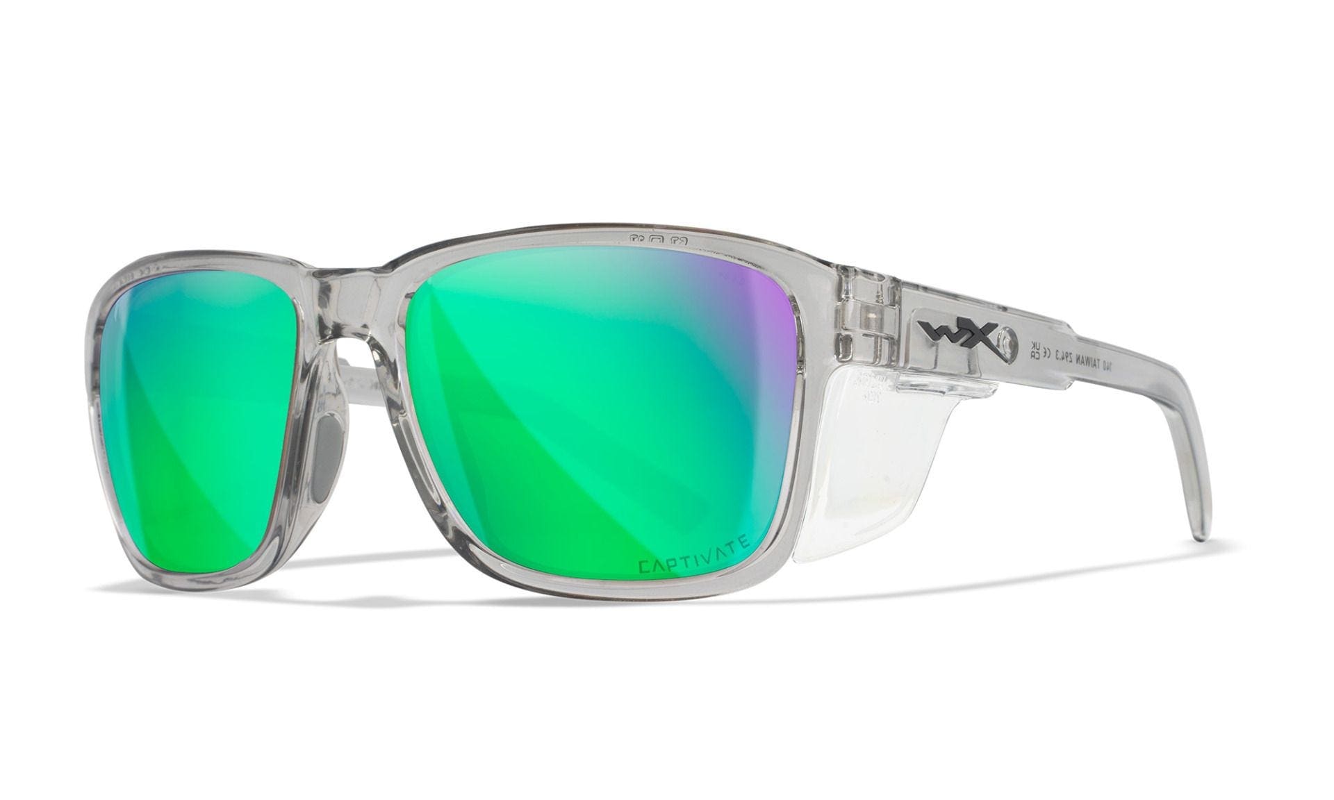 Wiley X Trek Sonnenbrille - Captivate Polarized Green Mirror/Gloss Crystal Light Grey