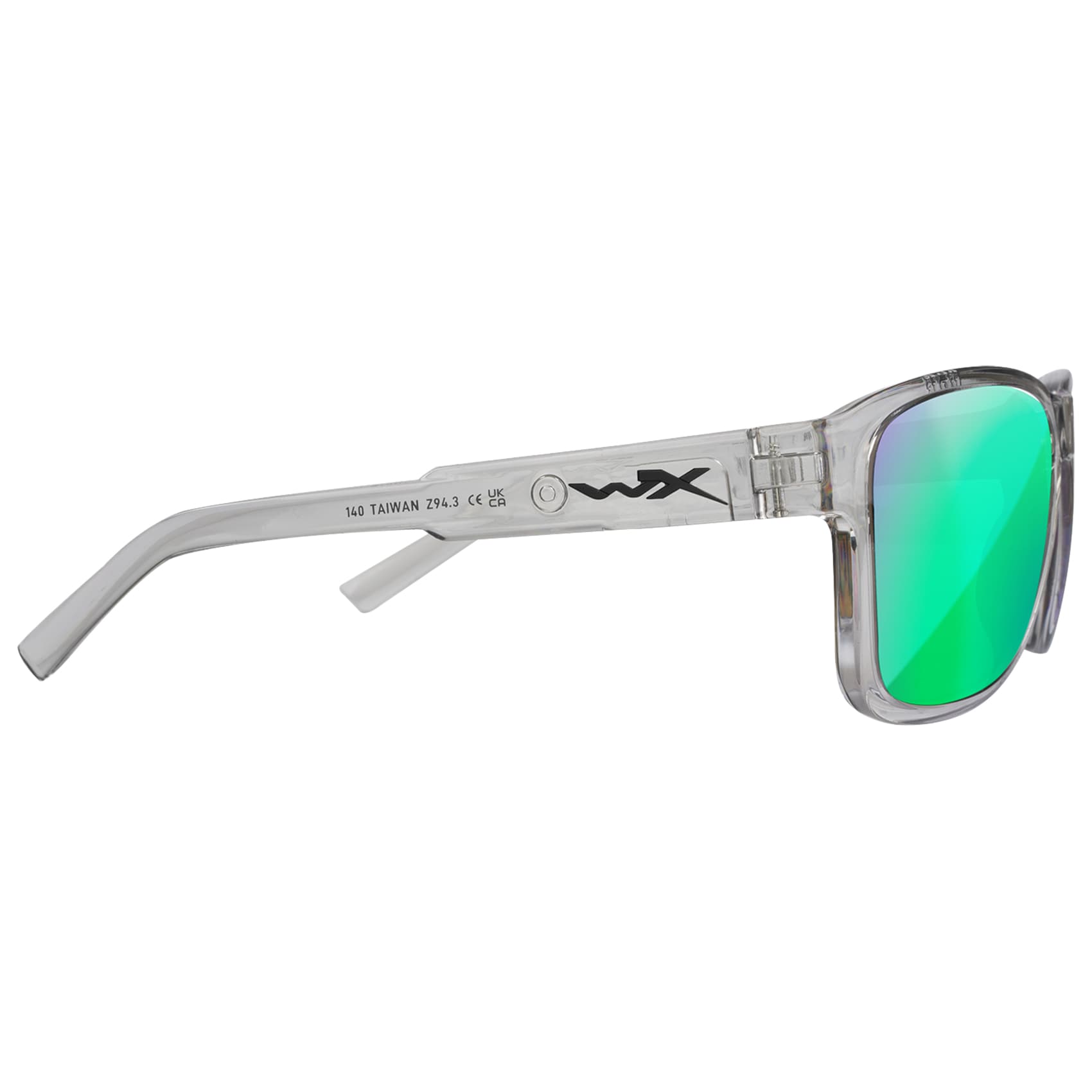 Wiley X - Trek Brille - Captivate Polarized Green Mirror/Gloss Crystal Light Grey