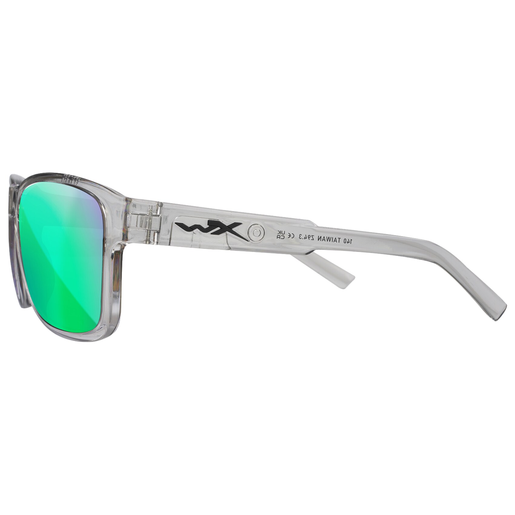 Wiley X - Trek Brille - Captivate Polarized Green Mirror/Gloss Crystal Light Grey