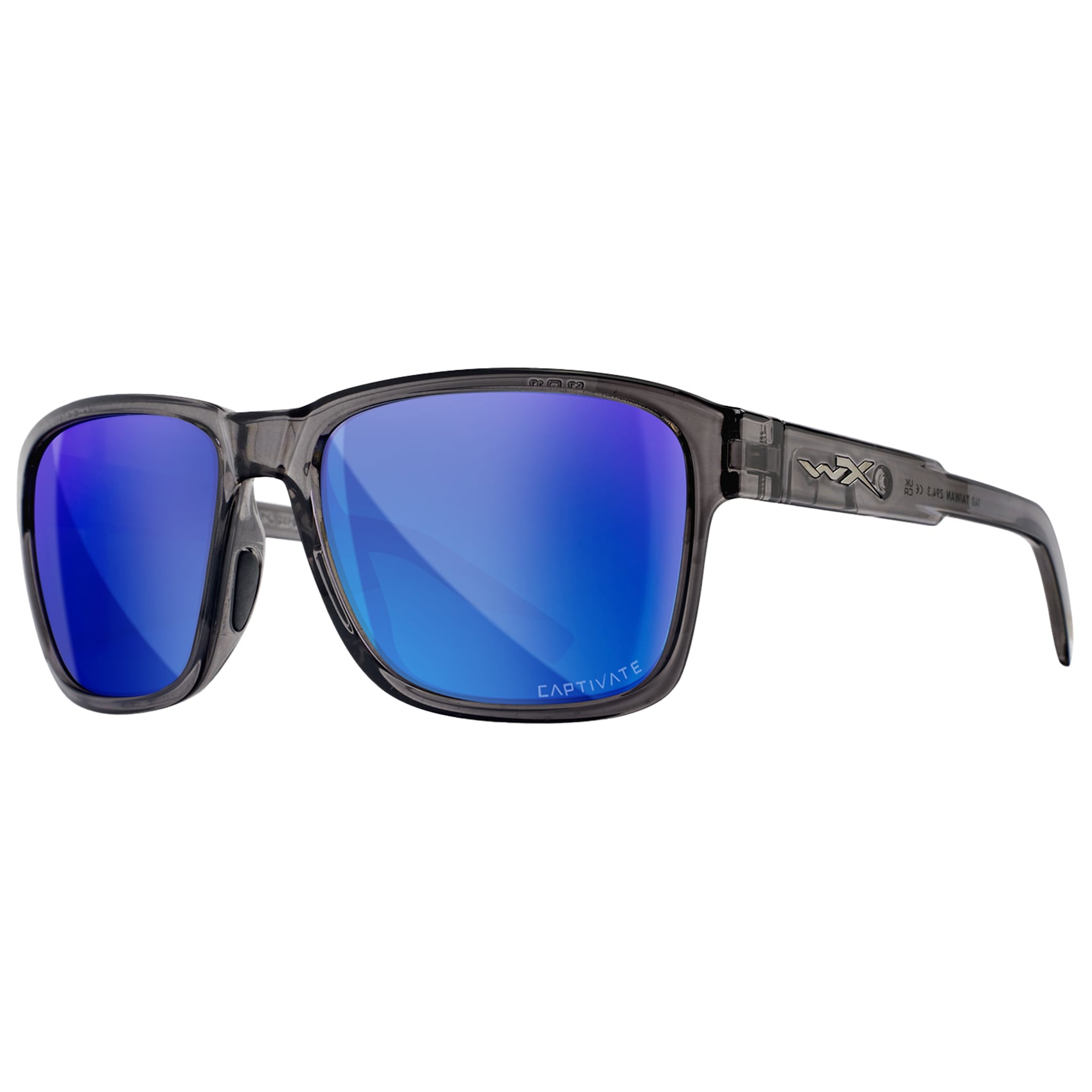 Wiley X - Trek Brille Captivate Polarized Blue Mirror/Gloss Crystal Dark Grey