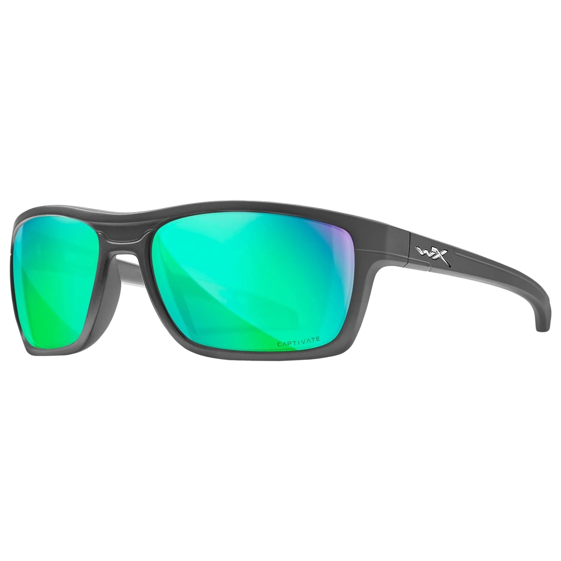 Wiley X - Kingpin Brille - Captivate Polarized Green Mirror/Matte Graphite