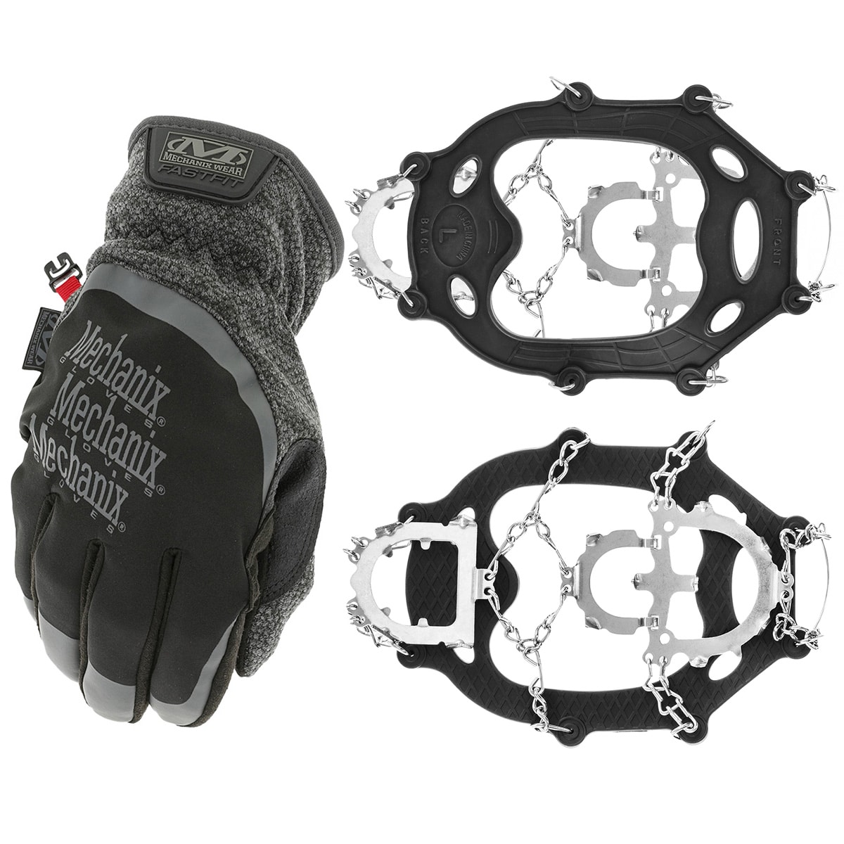 Mechanix Wear ColdWork FastFit Taktische Handschuhe + Himalaya 12 Pro Grödel - Set