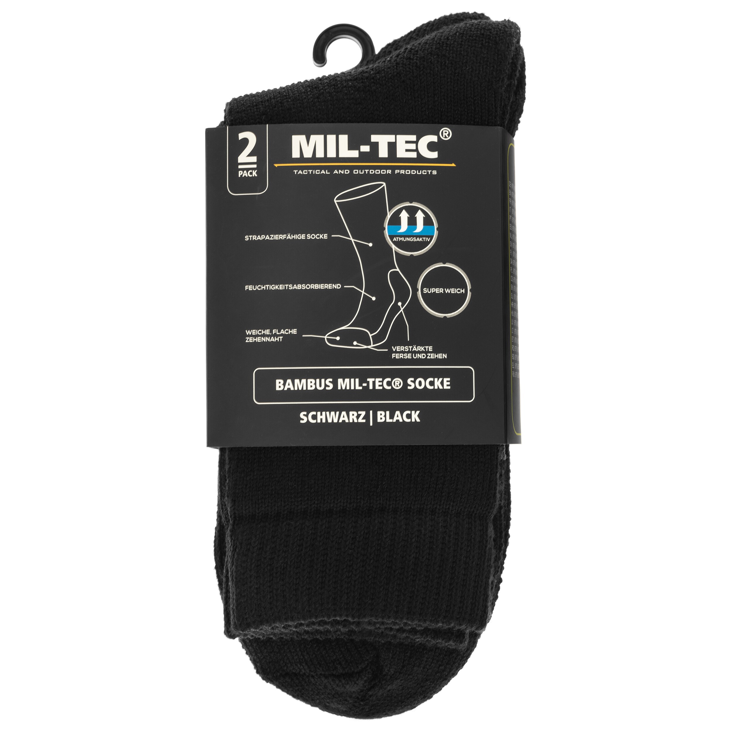 Mil-Tec - Nature Black Socken - 2 Paar