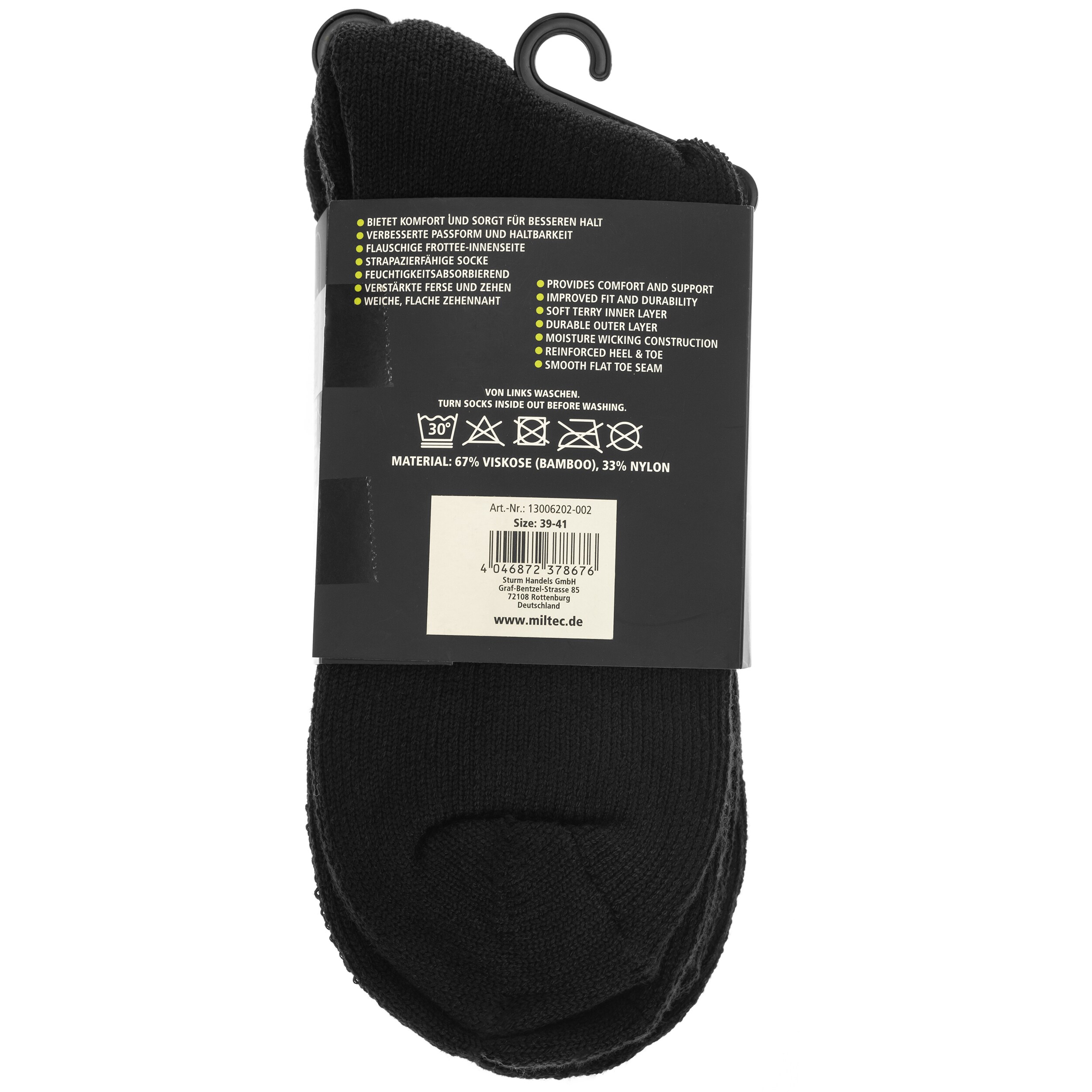 Mil-Tec - Nature Black Socken - 2 Paar