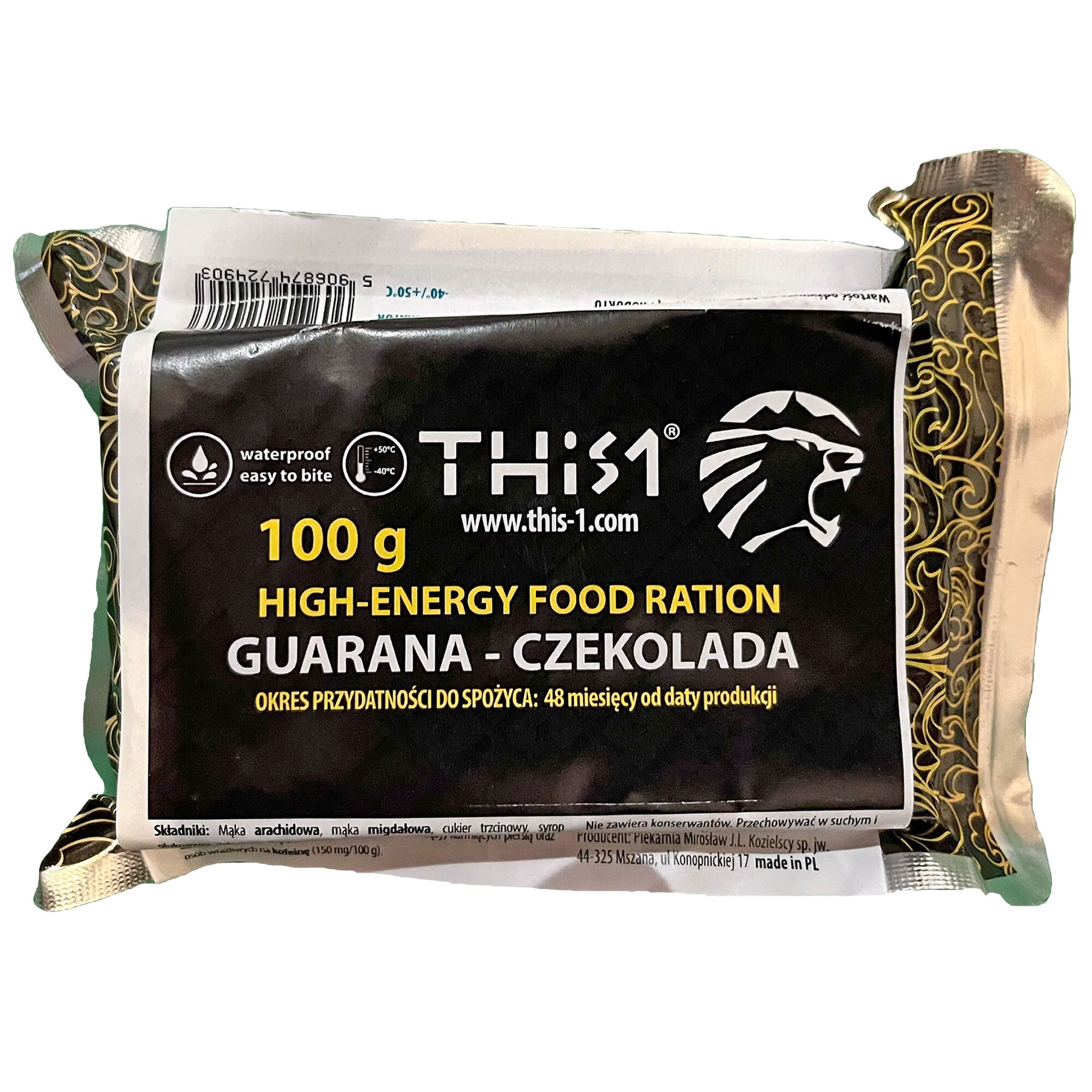 THIS-1 - Regeneration 100 g Survival-Riegel - Guarana/Schokolade