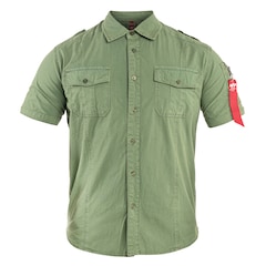 Alpha Industries - Basic Slim Shirt - Kurzarmhemd - Sage Green