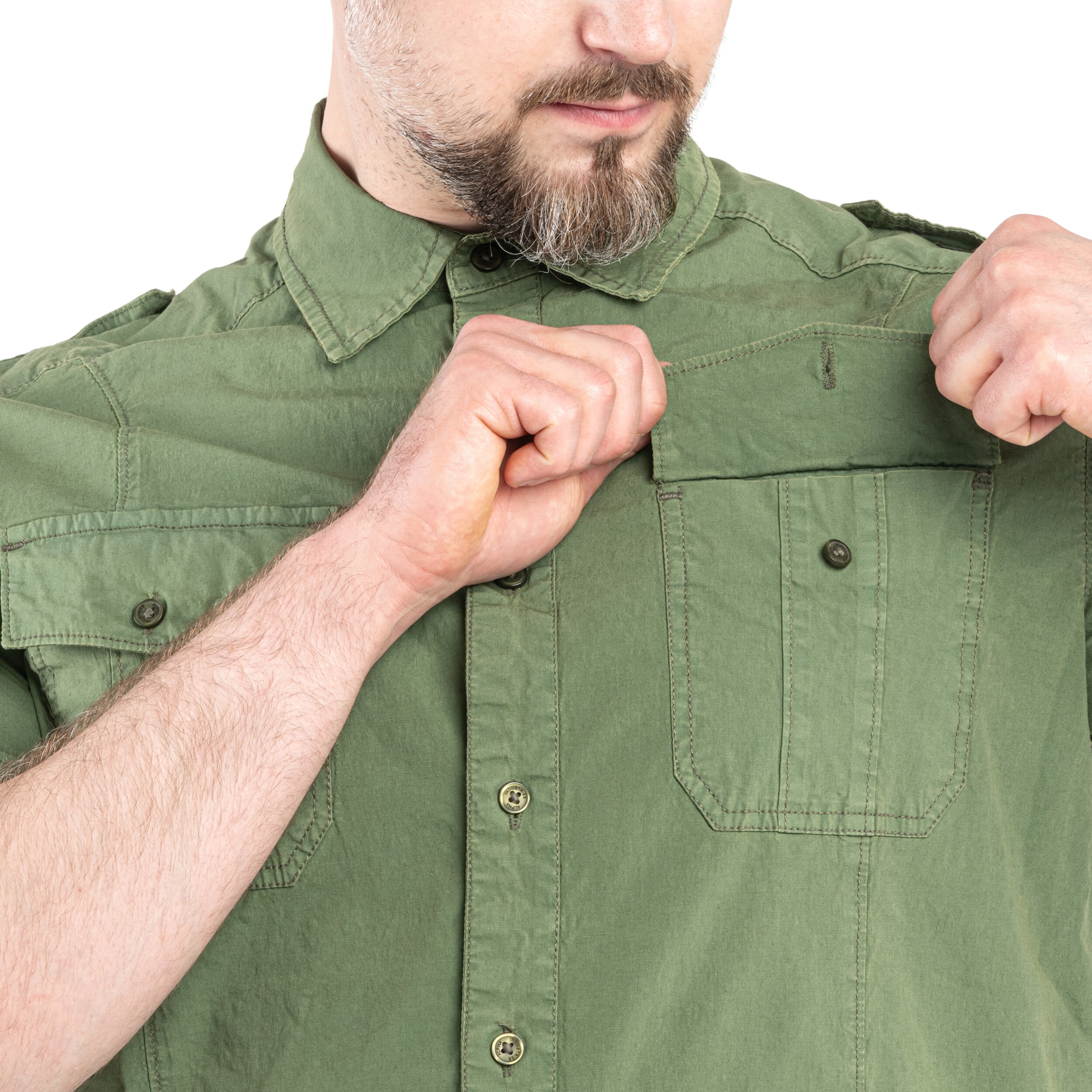 Alpha Industries - Basic Slim Shirt - Kurzarmhemd - Sage Green