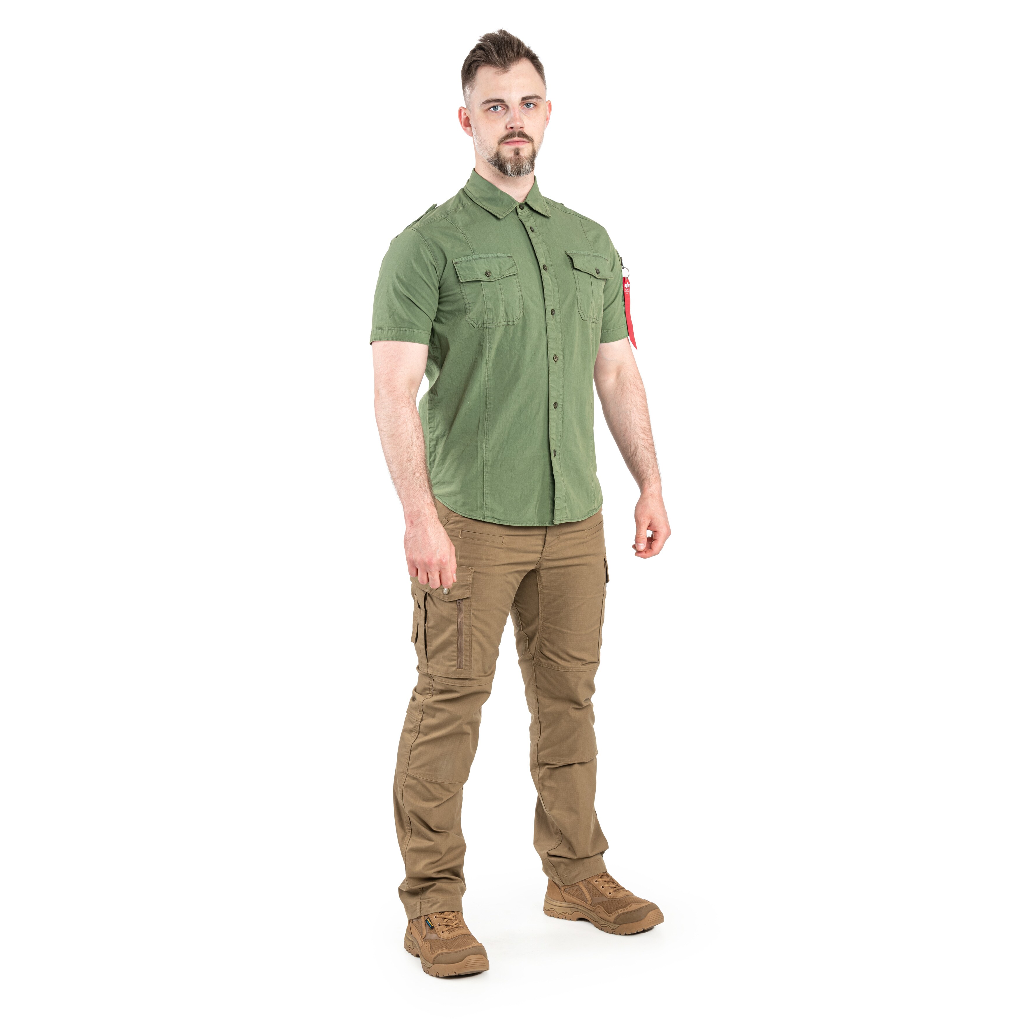 Alpha Industries - Basic Slim Shirt - Kurzarmhemd - Sage Green