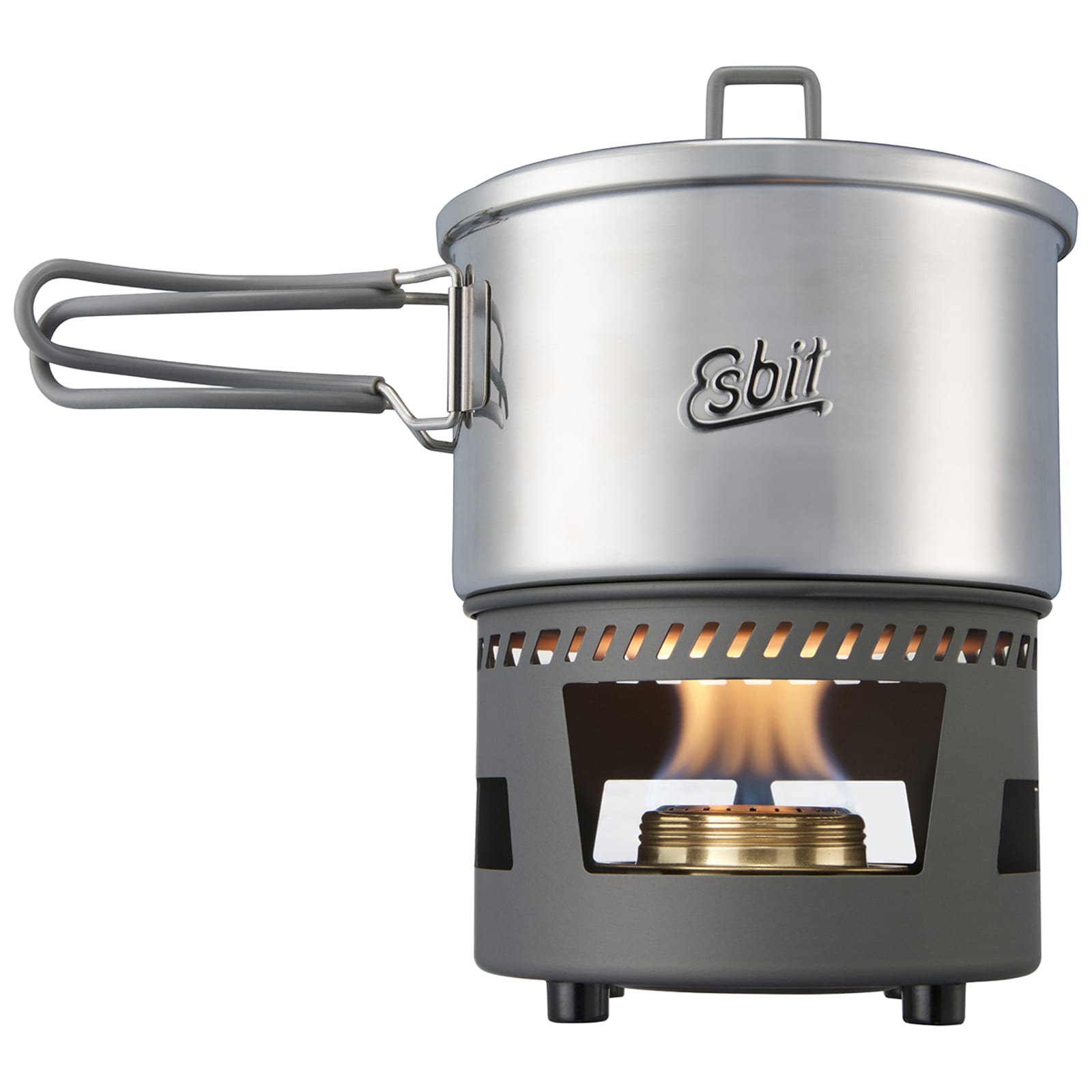 Esbit - Alcohol Burner Cookset Stainless Steel - Campingkocher mit Topf 1,5 l
