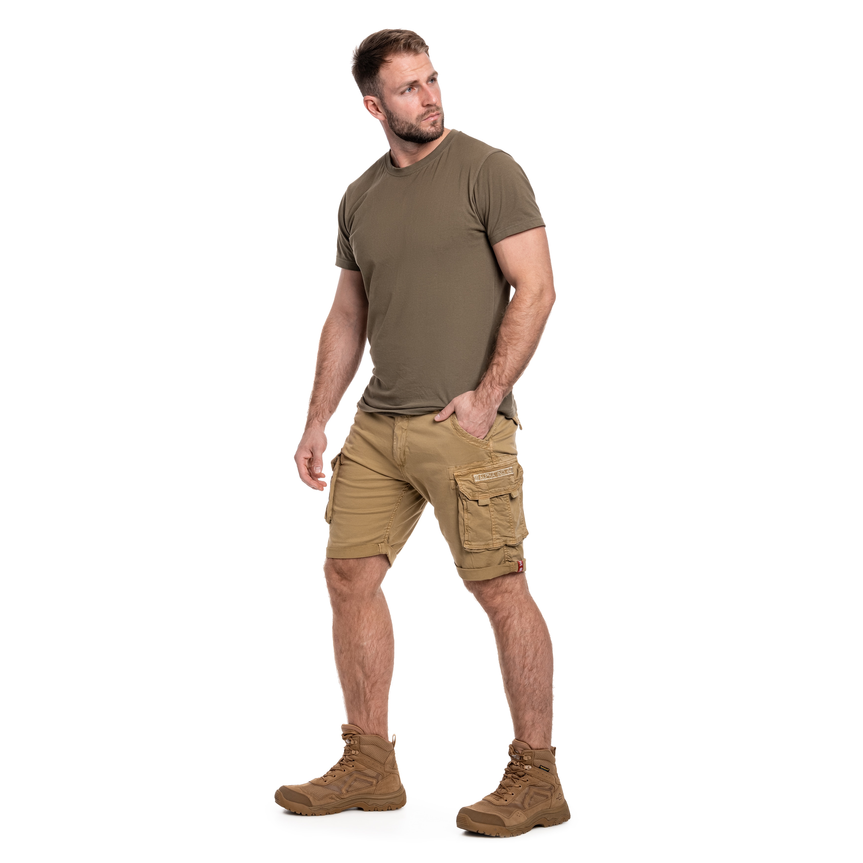 Alpha Industries - Crew Short - Shorts - Khaki