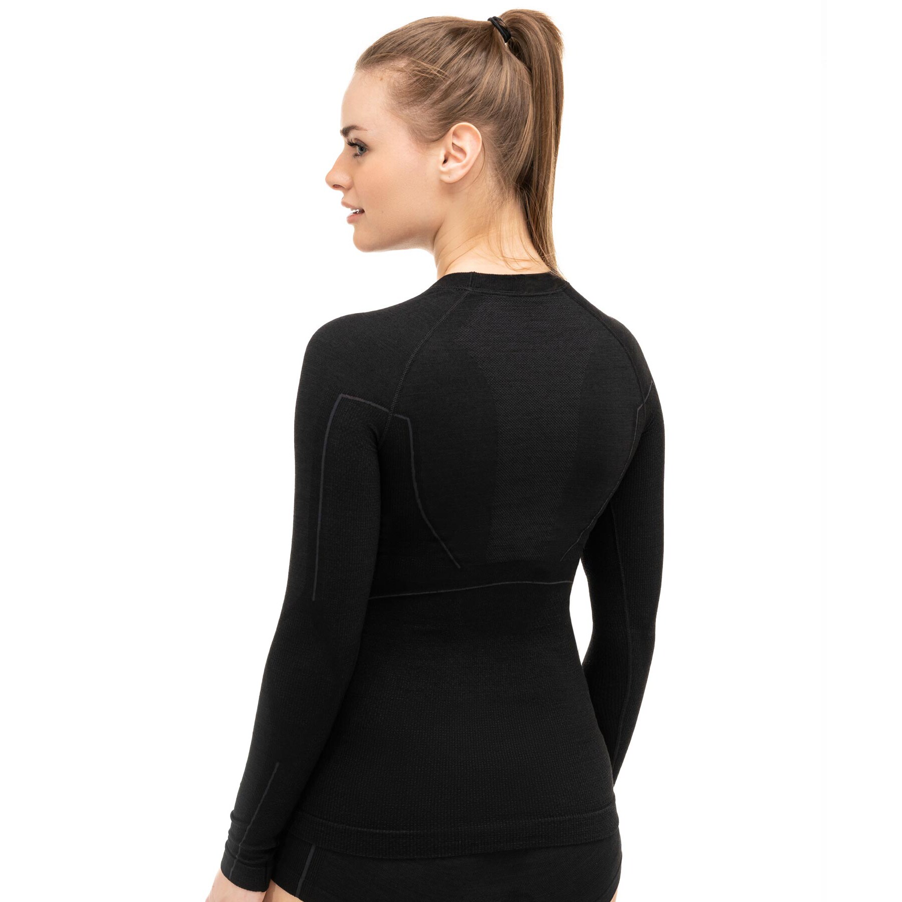 Brubeck - Active Wool Thermoaktives Langarmshirt für Damen - Black