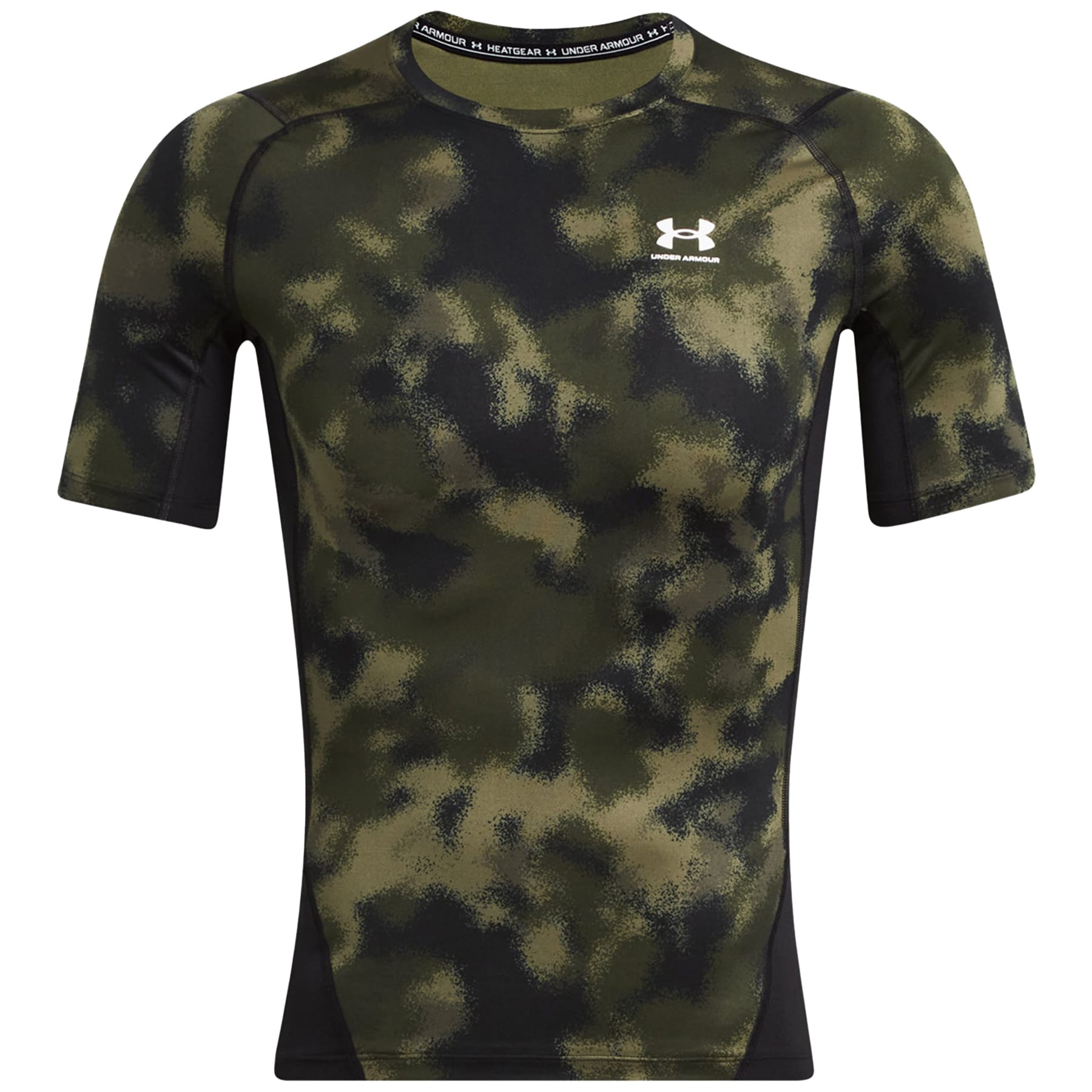 Under Armour - HeatGear Printed Thermo-T-Shirt - Marine OD Green/White