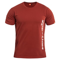 Pentagon - Vertical T-Shirt - Maroon Red