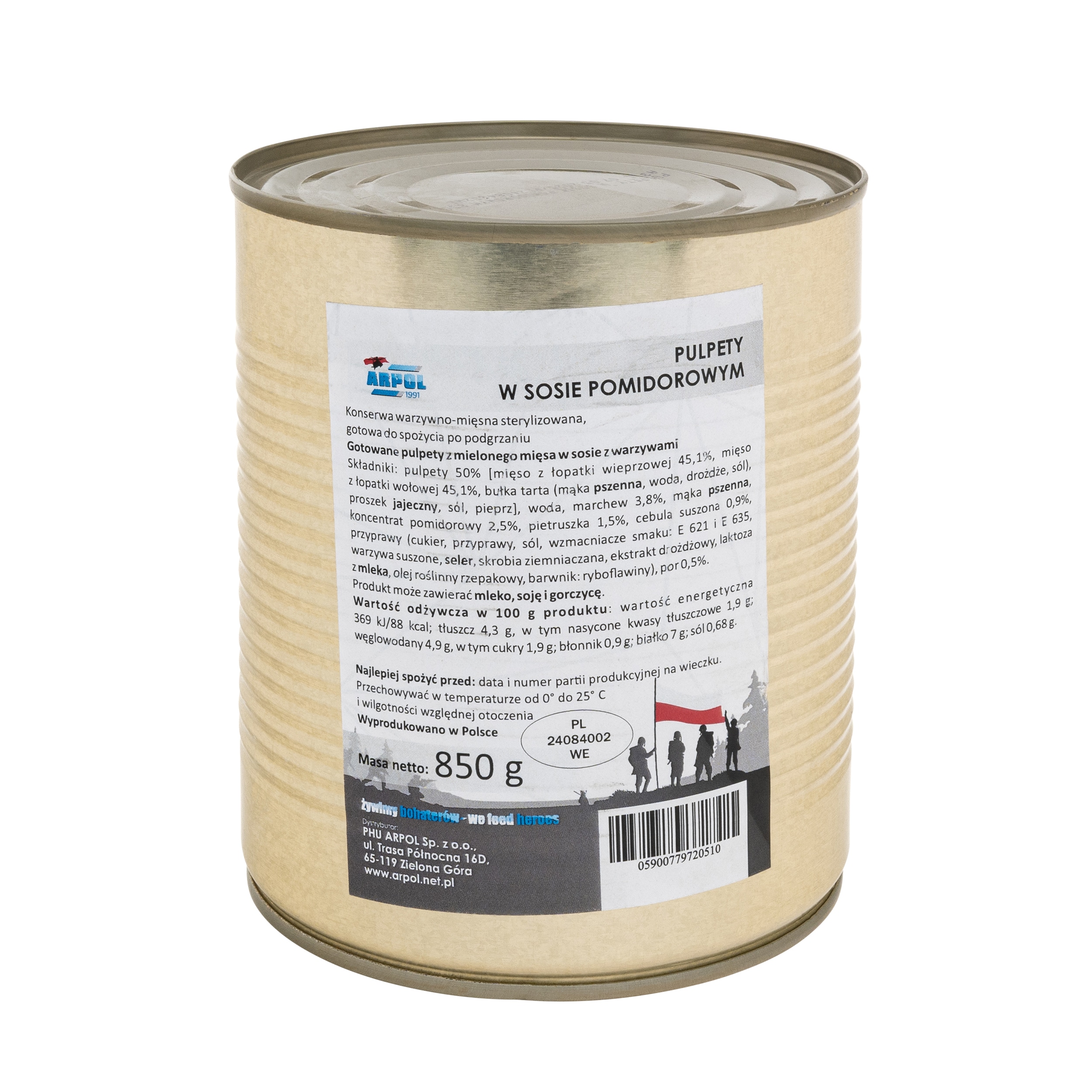 Arpol - Konservierte Lebensmittel – Fleischbällchen in Tomatensauce 850 g