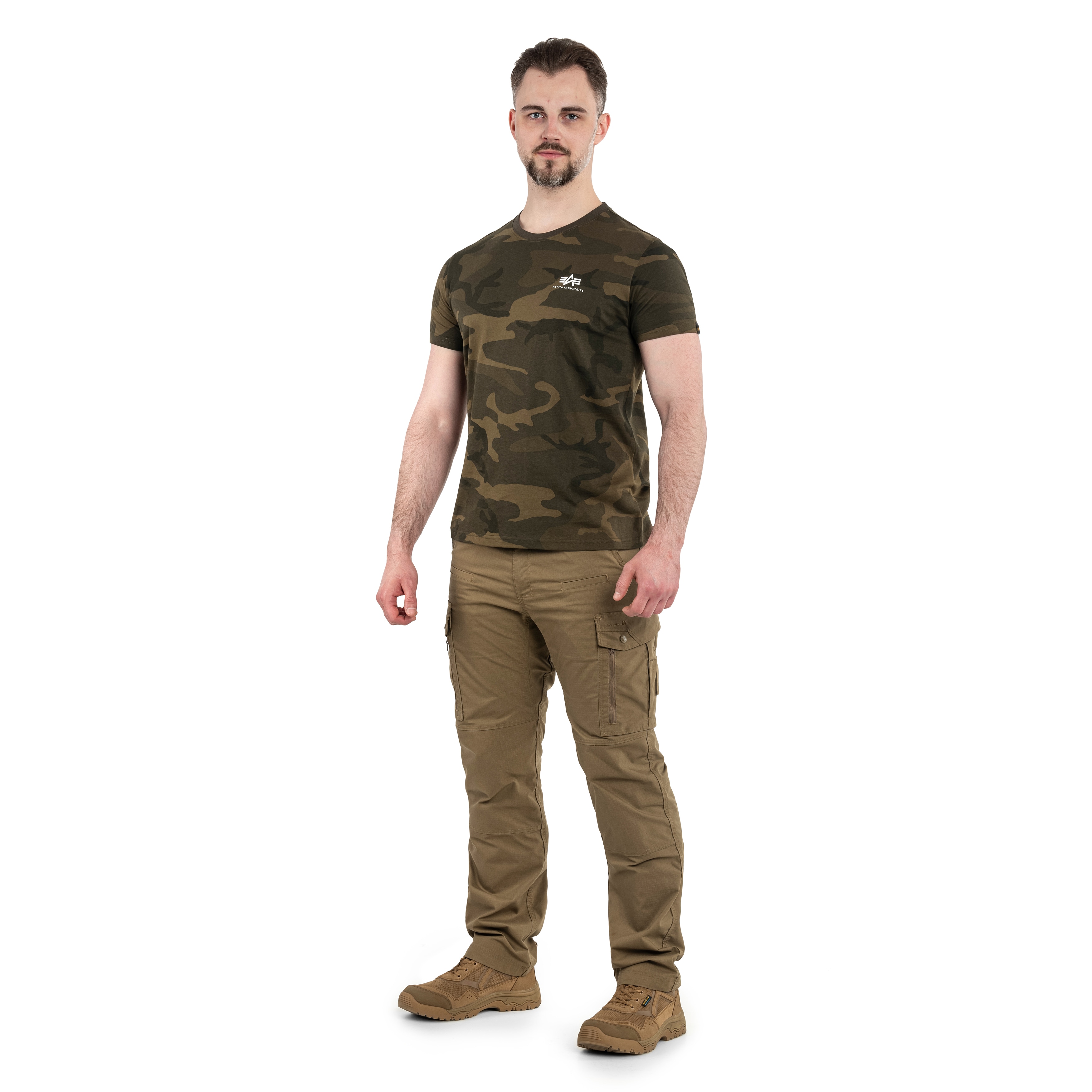 Alpha Industries - Basic Small Logo - T-Shirt - Olive Camo