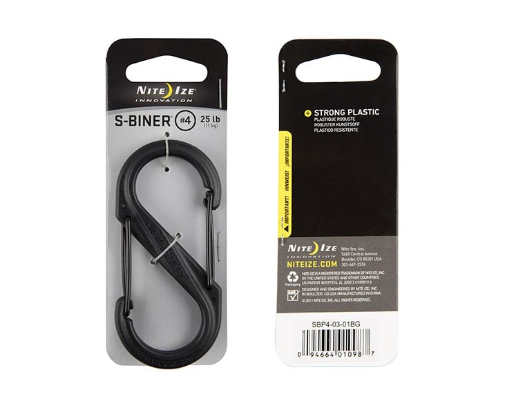 Nite Ize - S-Biner 4 Plastic Black Gate SBP4-03-01BG - Karabinerhaken