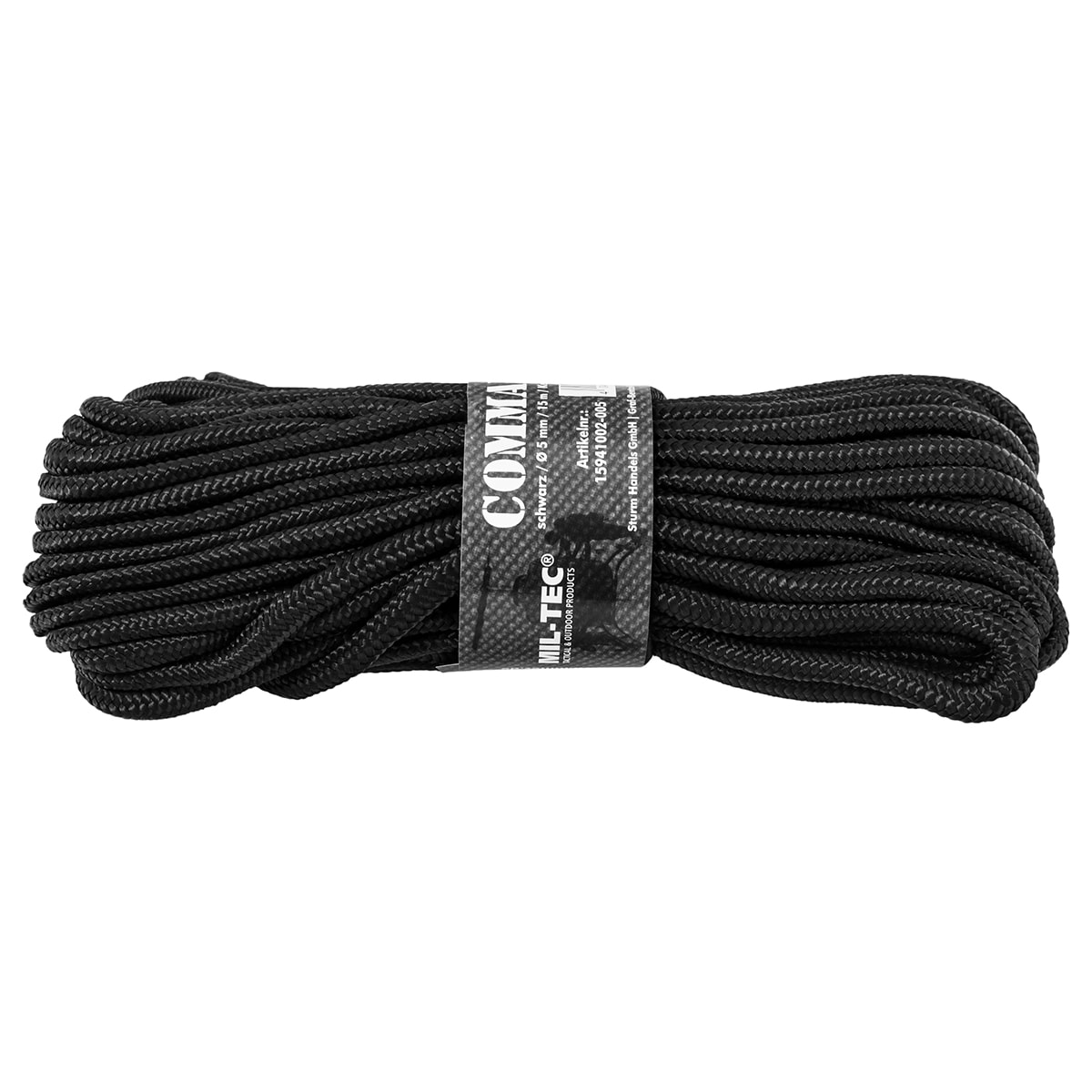 Mil-Tec - Seil 9mm x 15m - Schwarz