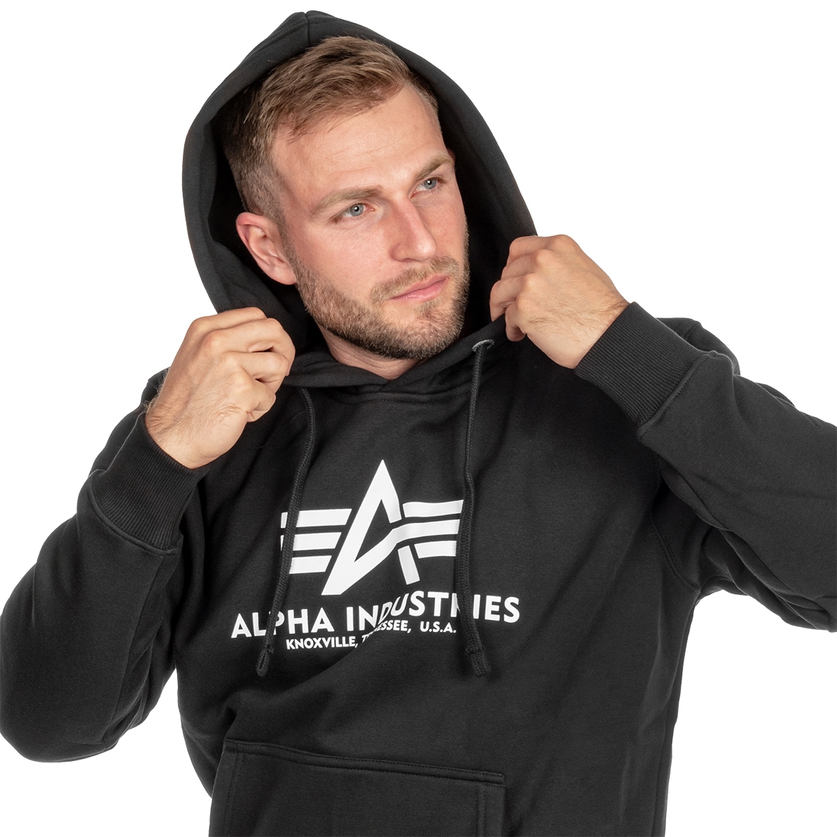 Alpha Industries - Basic Hoody - Känguru-Sweatshirt mit Kapuze - Black