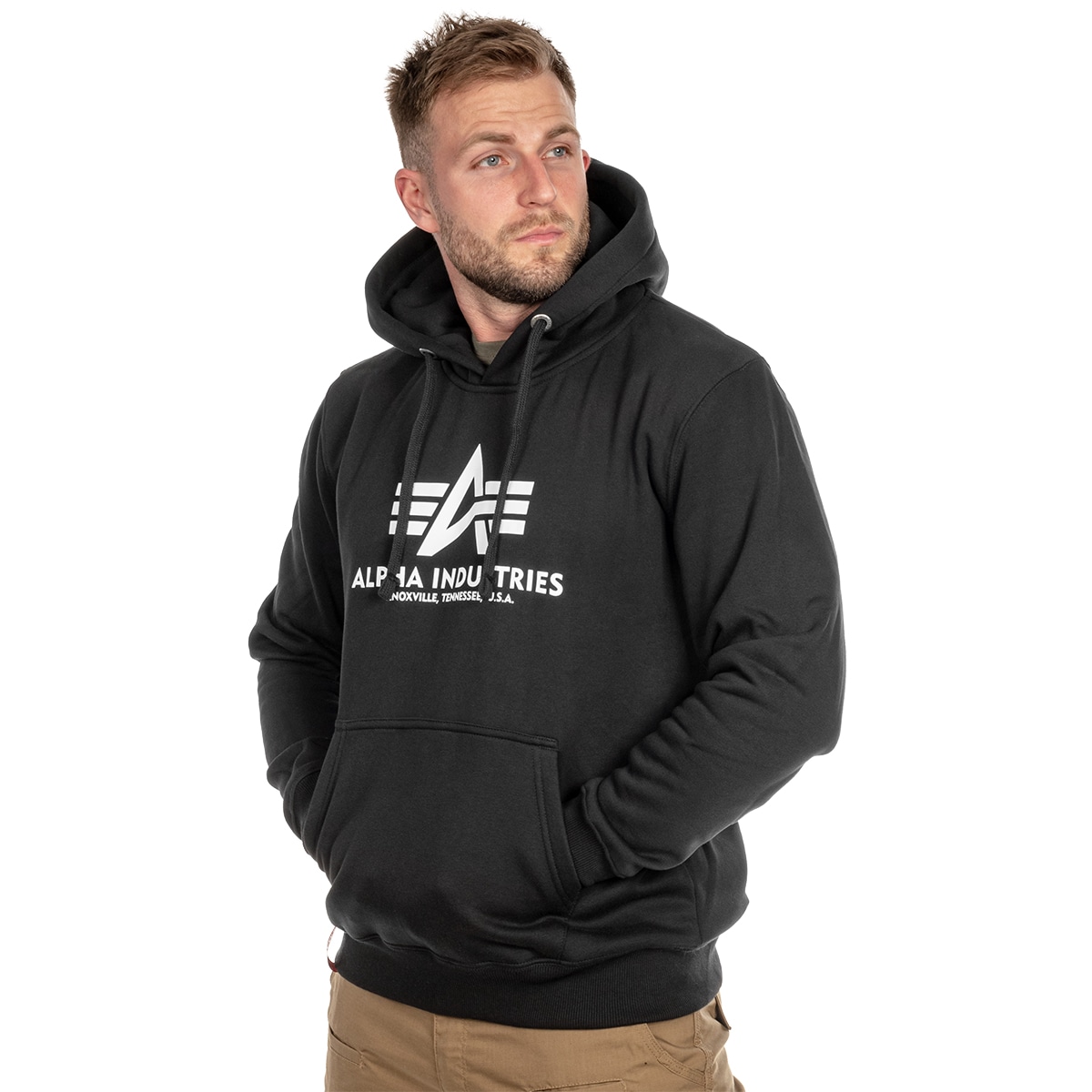 Alpha Industries - Basic Hoody - Känguru-Sweatshirt mit Kapuze - Black