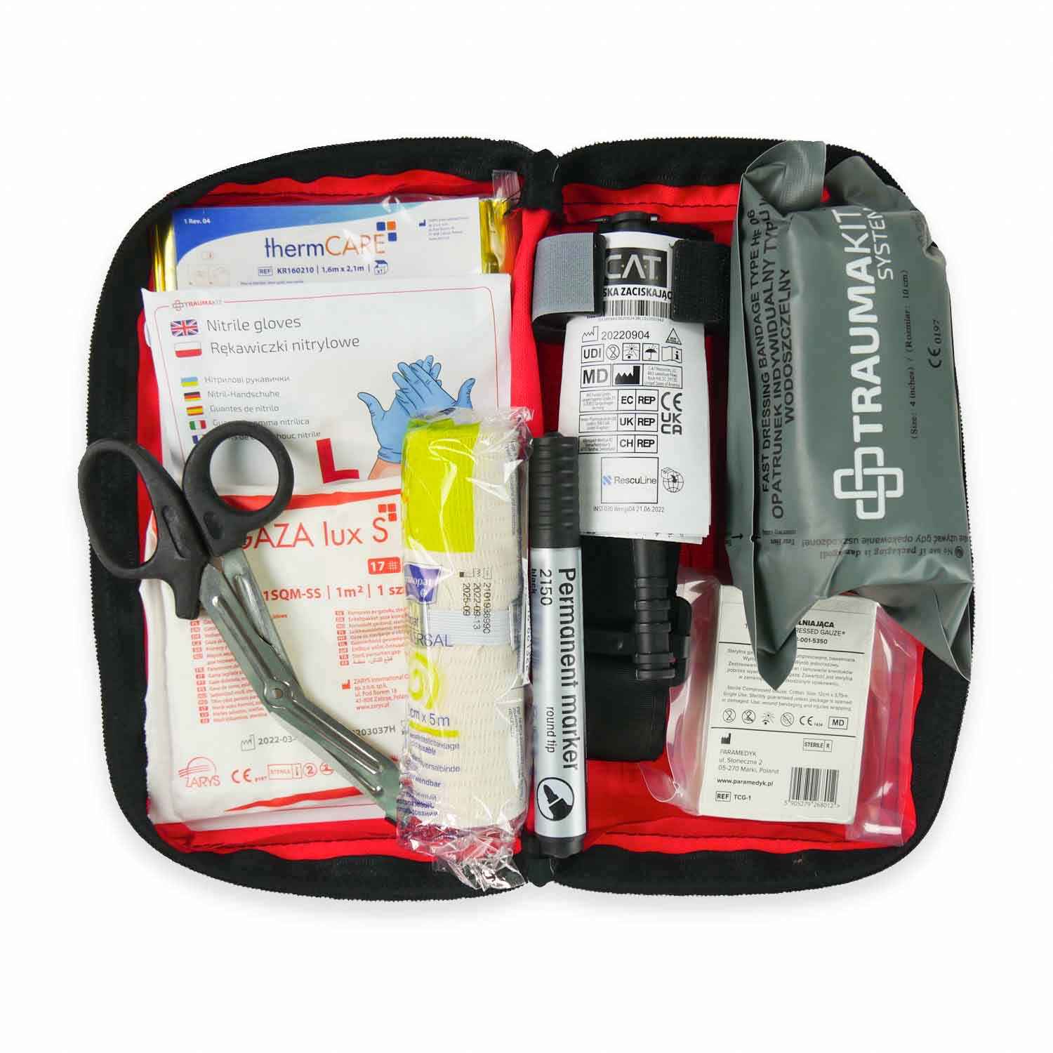 AedMax - Trauma Kit K - Modulares Erste Hilfe Set - Blutungen - schwarzes Tourniquet