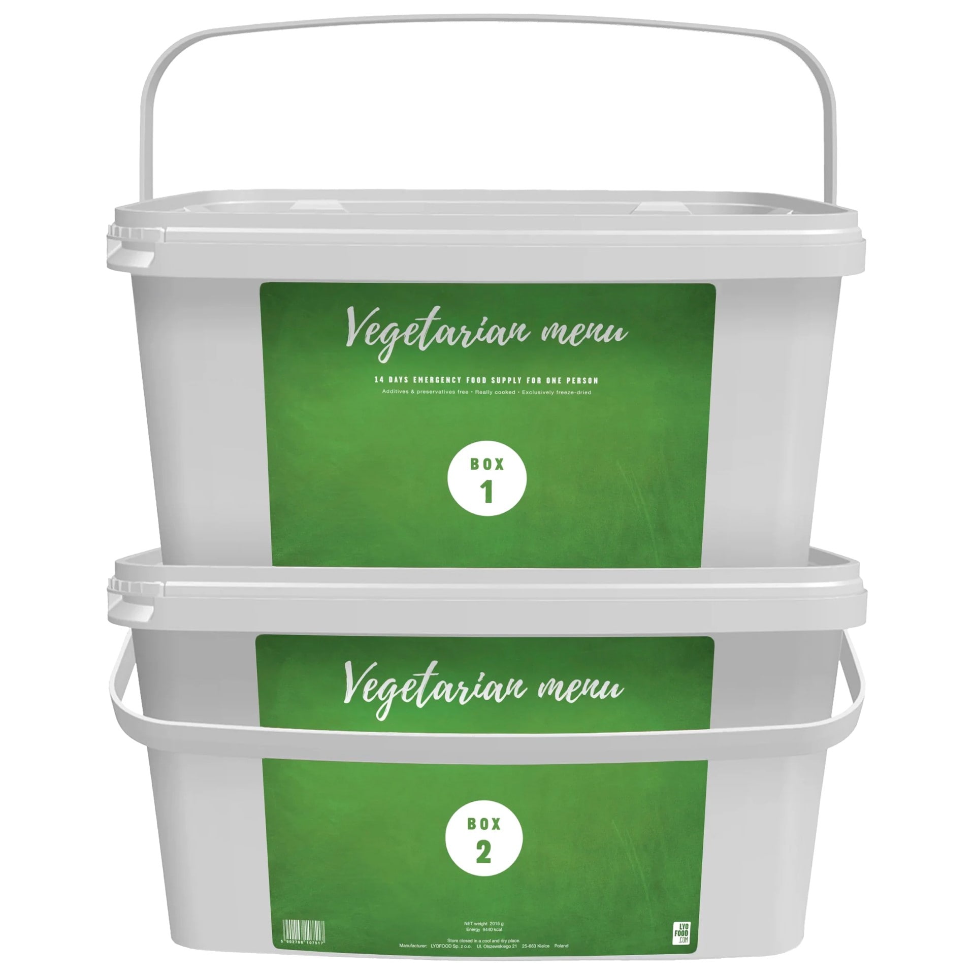 LYOFOOD - 14-Tage-Paket Gefriergetrocknete Lebensmittel - Vegetarisch