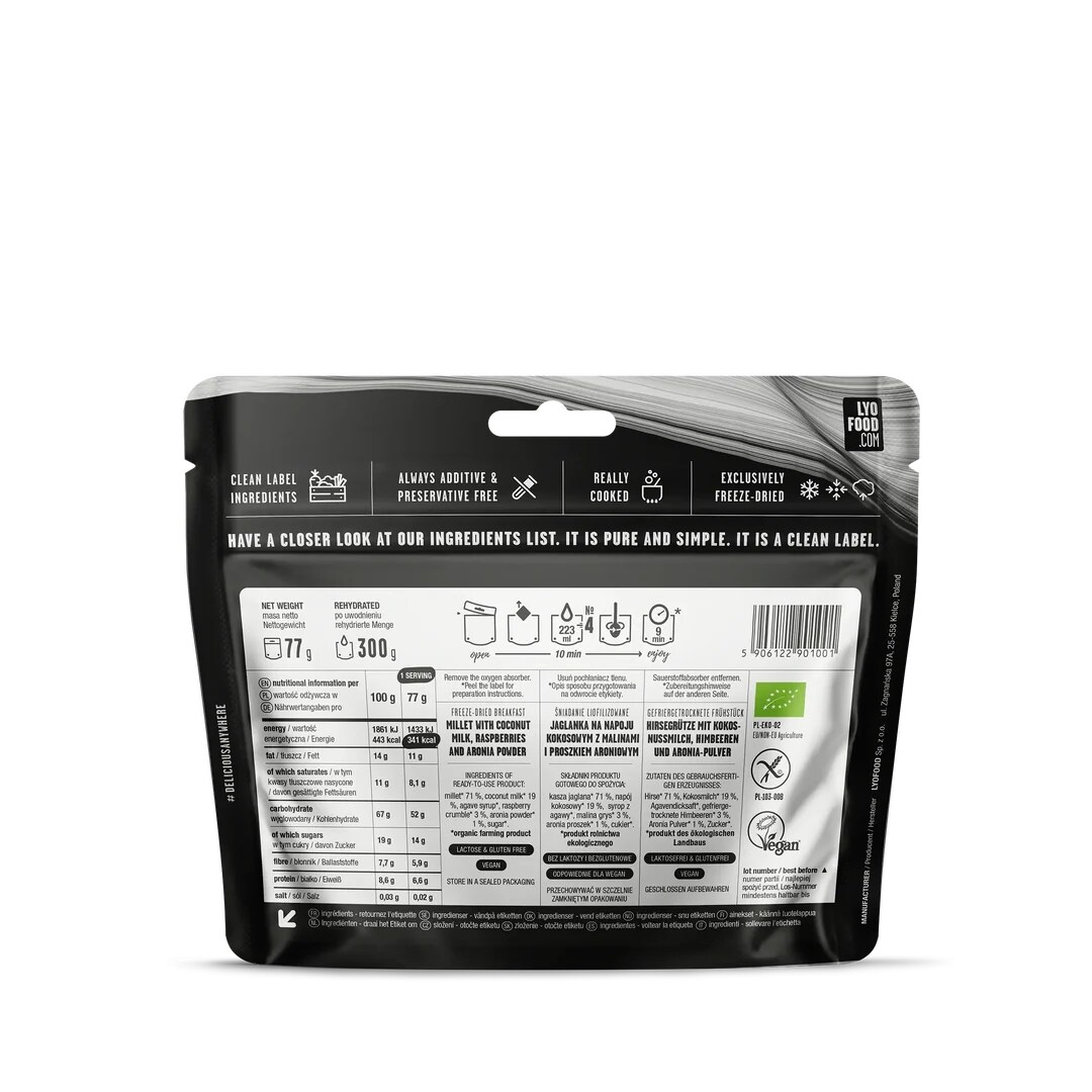 LYOFOOD - 14-Tage-Paket Gefriergetrocknete Lebensmittel - Vegetarisch