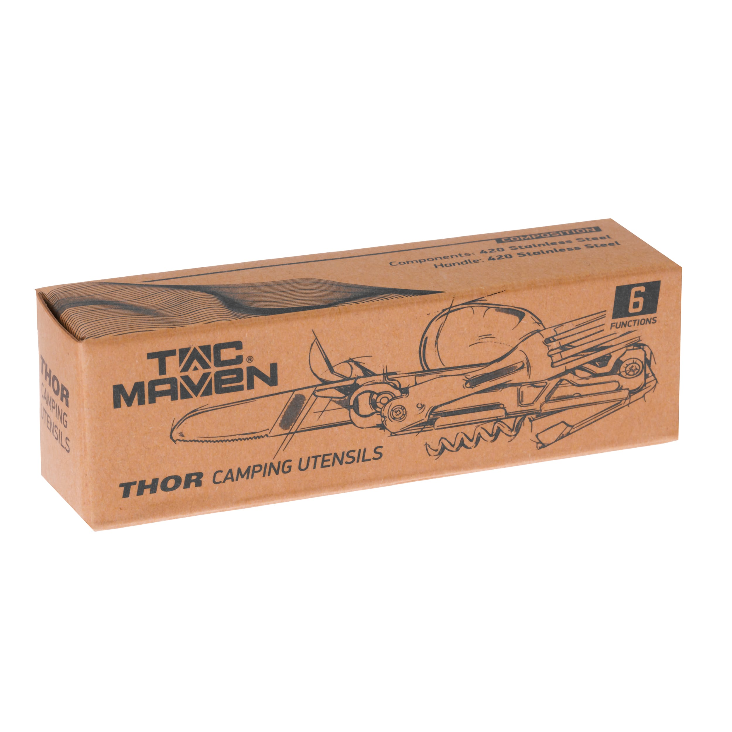 Pentagon - Kompaktes Campingbesteckset Tac Maven Thor - Silber