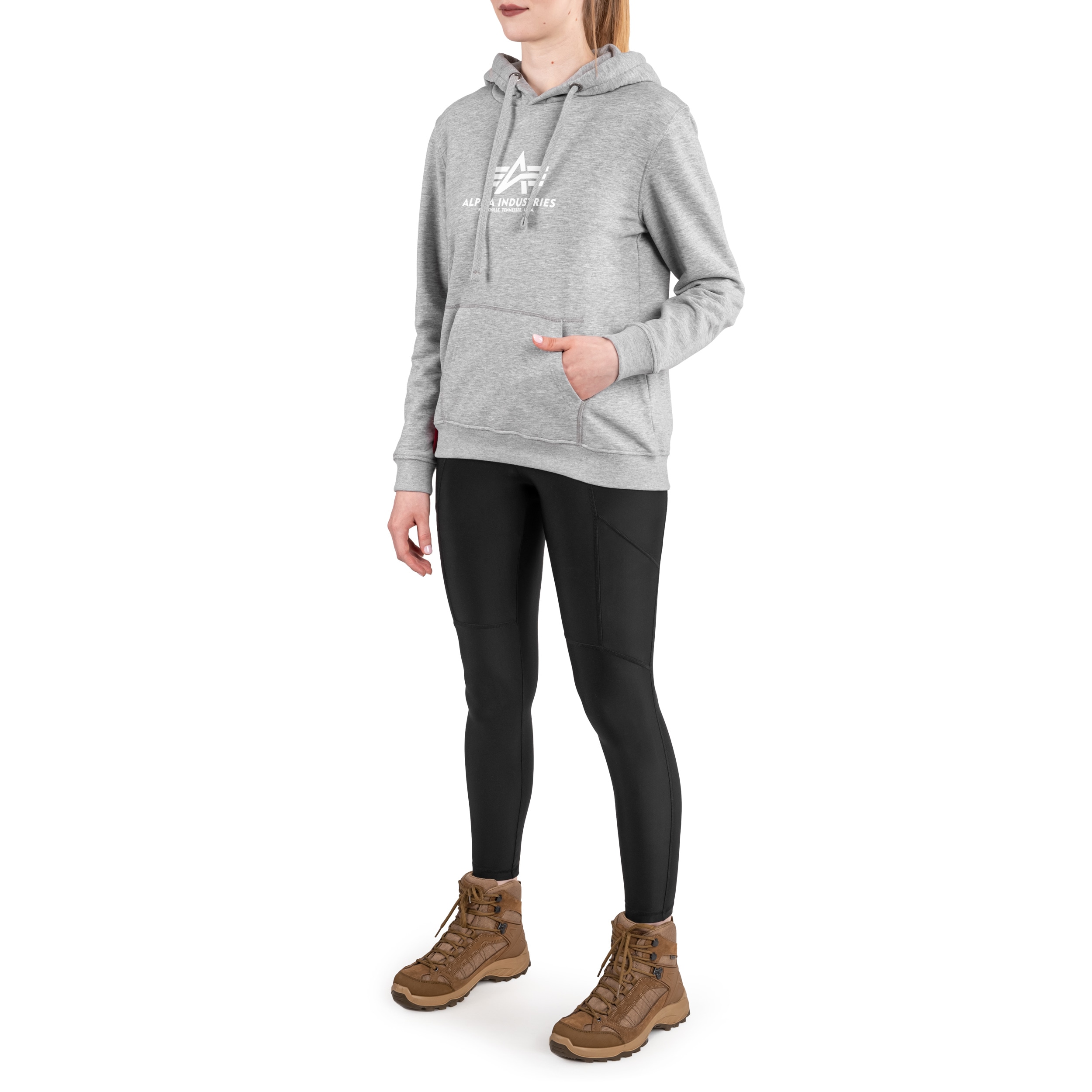 Alpha Industries - New Basic Hoody Damen-Sweatshirt - Grey Heather