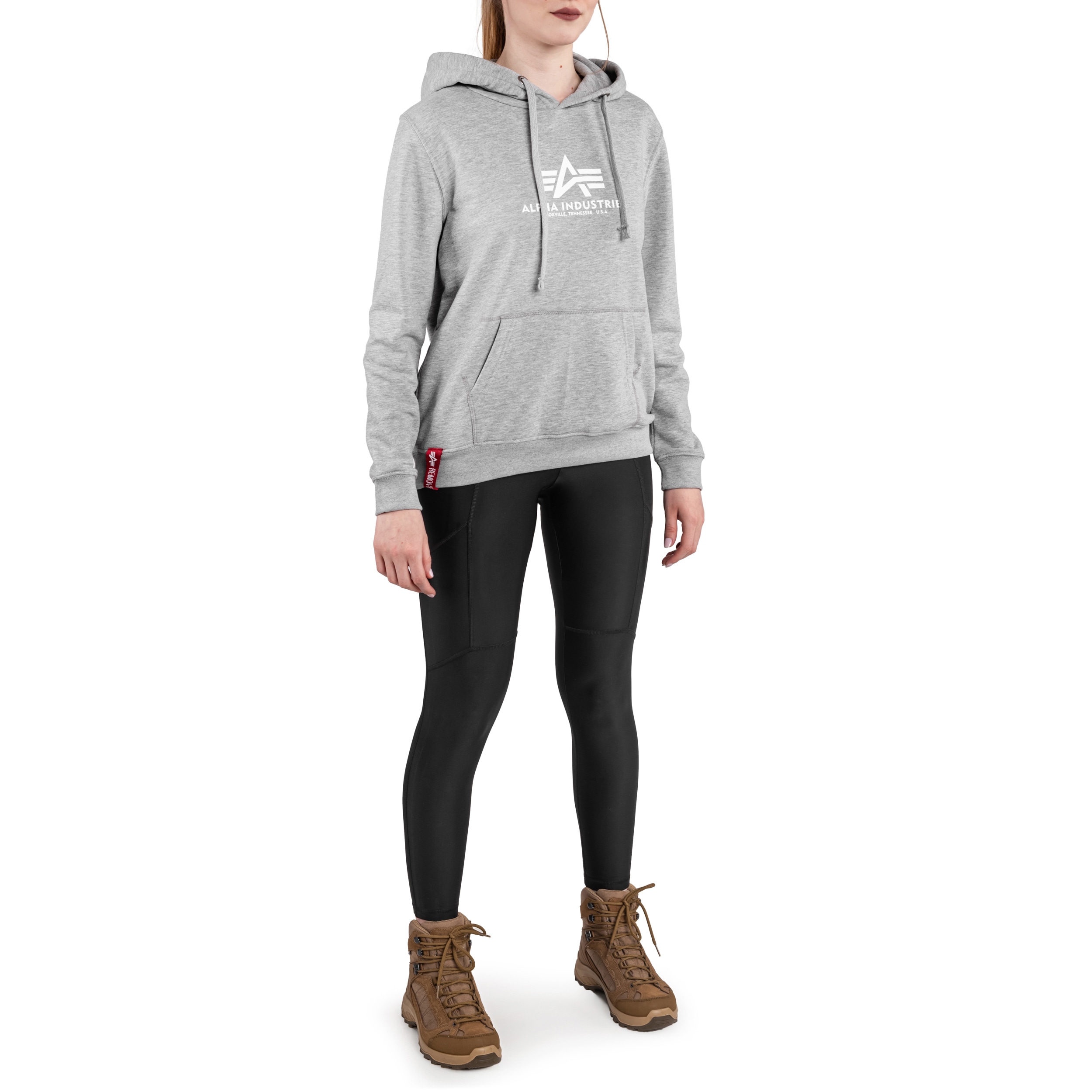 Alpha Industries - New Basic Hoody Damen-Sweatshirt - Grey Heather