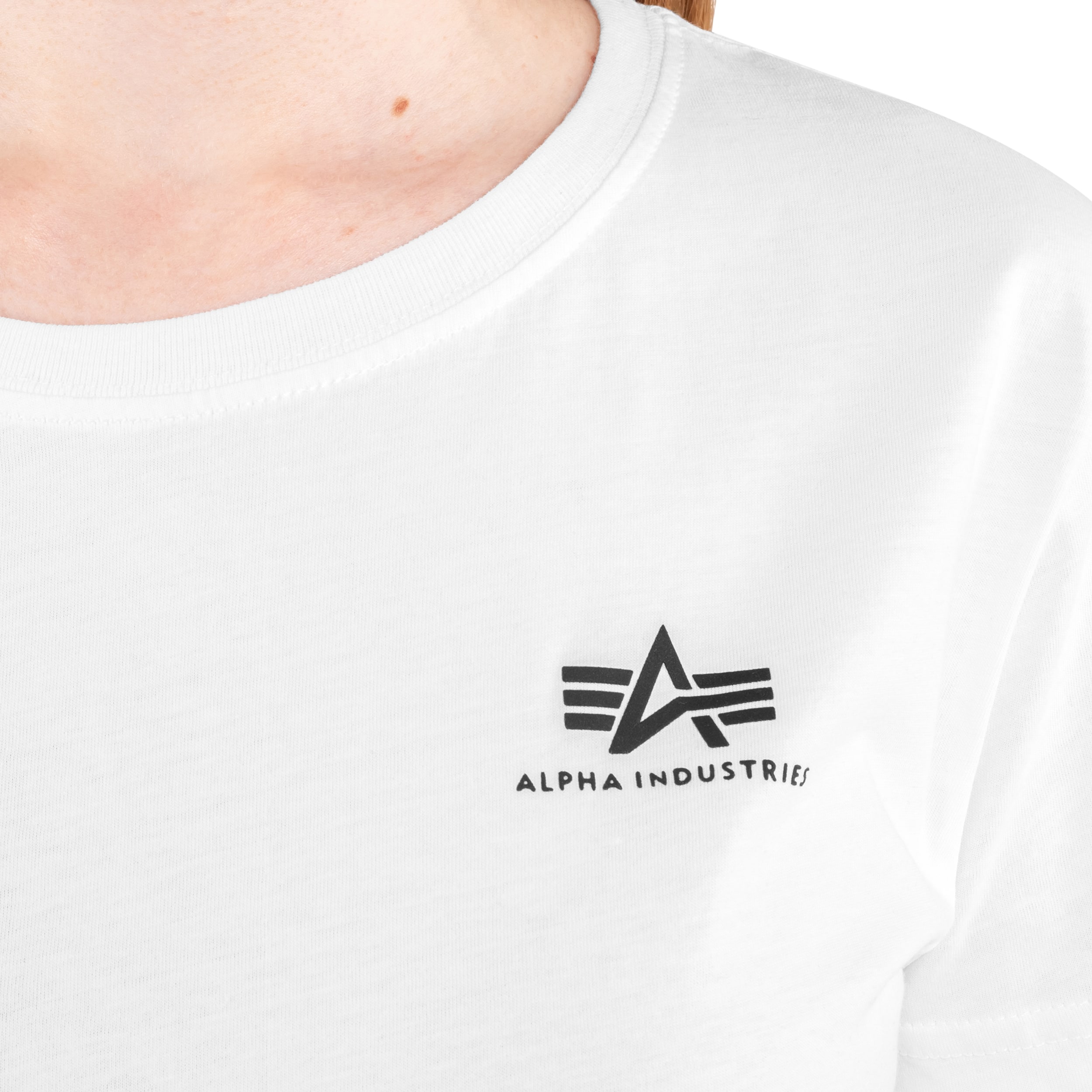 Alpha Industries - Damen T-Shirt Basic Small Logo - Weiß