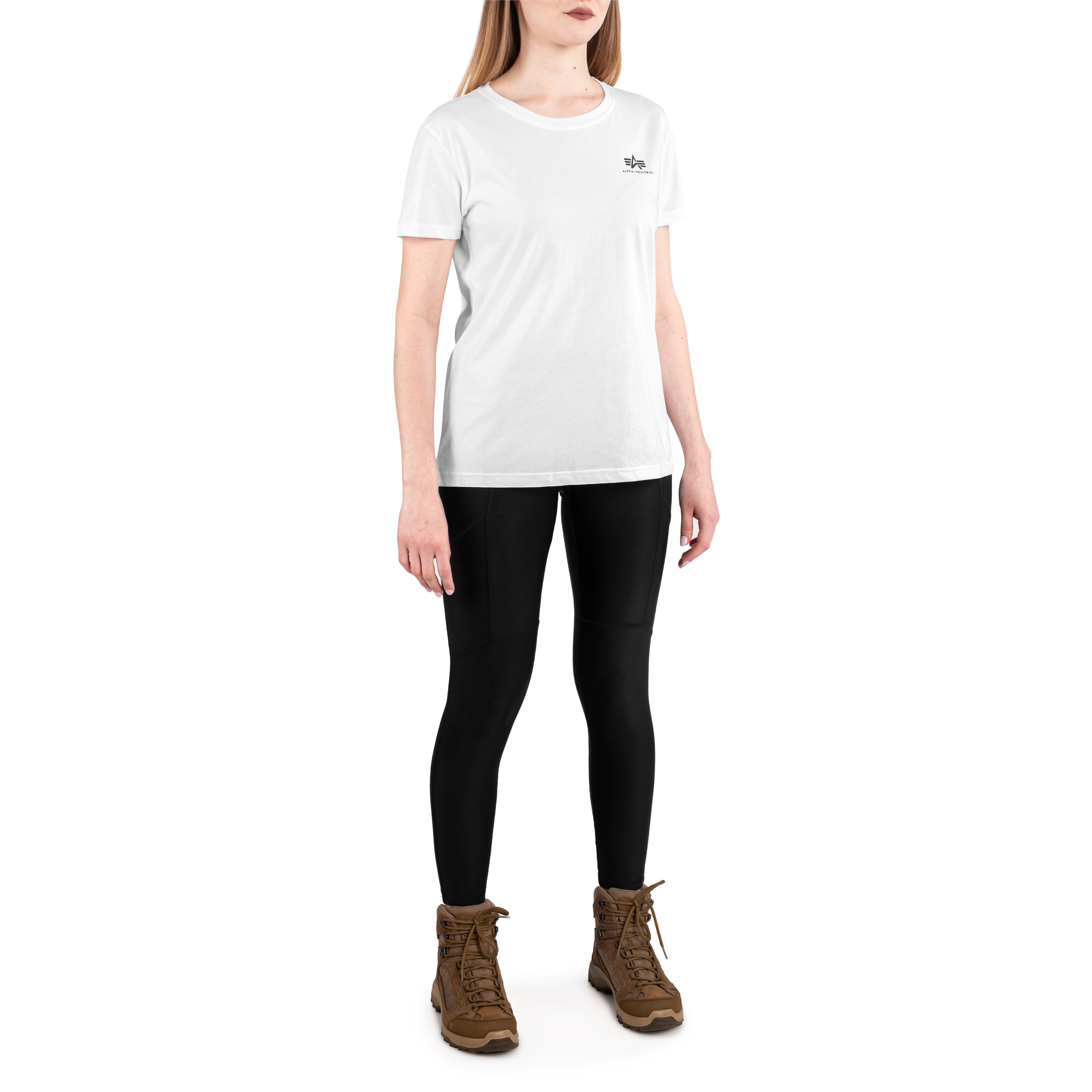 Alpha Industries - Damen T-Shirt Basic Small Logo - Weiß