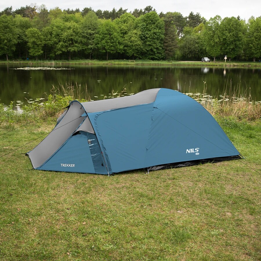 Nils Camp - Trekker NC6012 - 4-Personen-Zelt - Blau/Grau