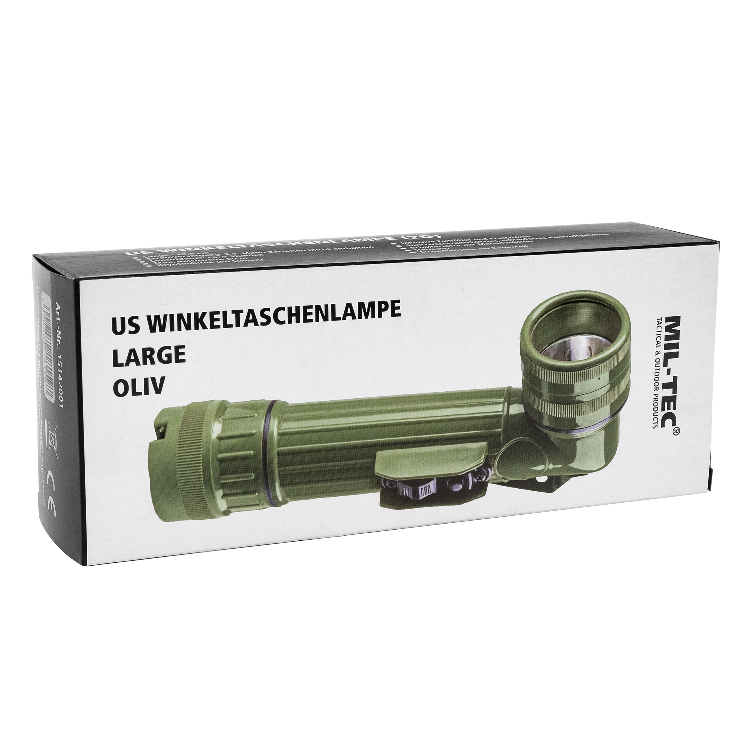 Mil-Tec - Winkeltaschenlampe US Anglehead Large 2D - Oliv