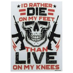 Lucky Shot - Magnet mit Aufschrift - I'd rather die on my feet