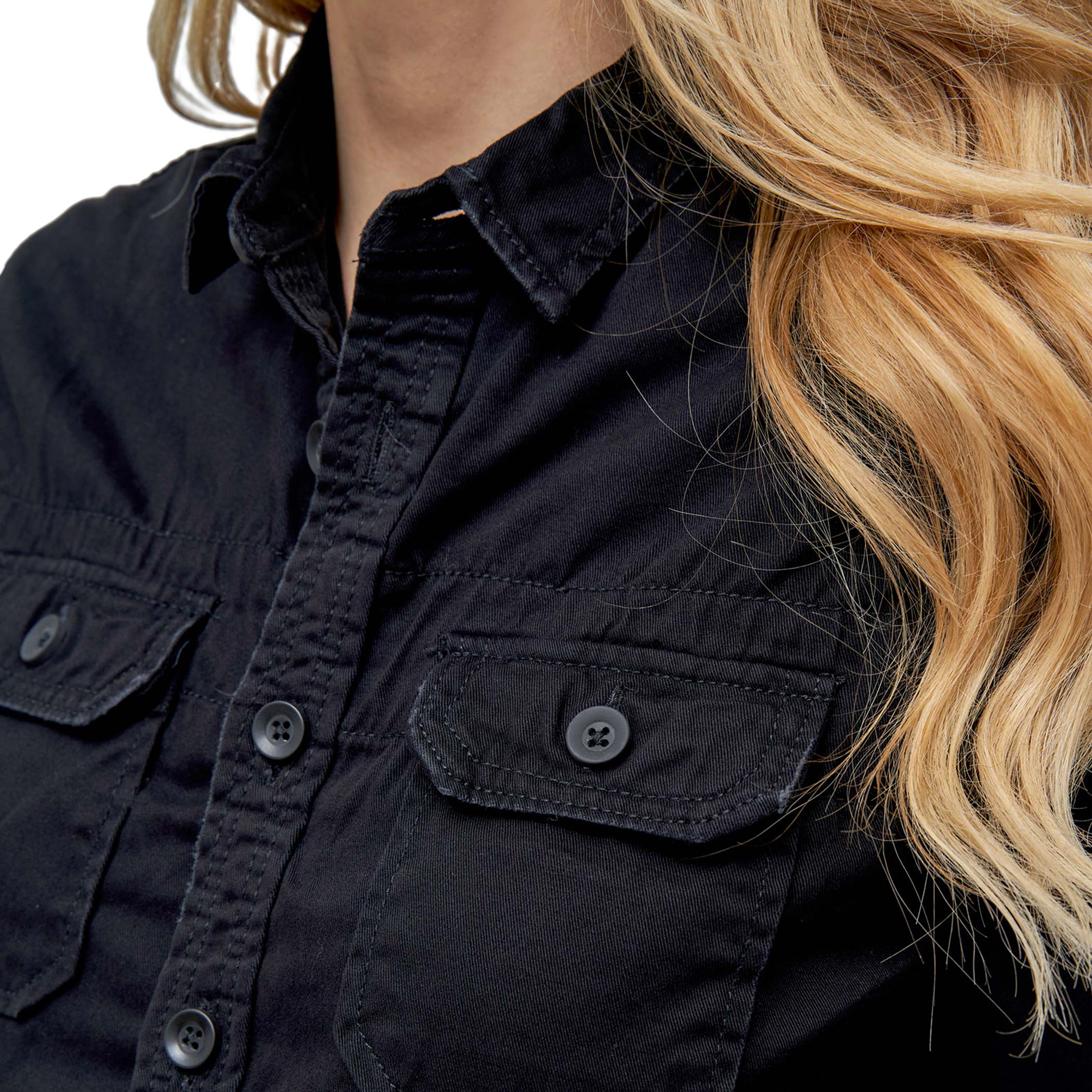 Brandit - Damenhemd Vintageshirt Long Sleeve - Black