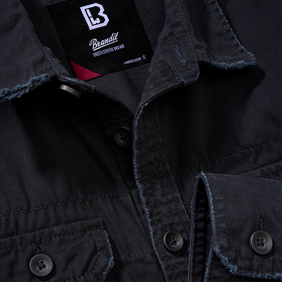 Brandit - Damenhemd Vintageshirt Long Sleeve - Black