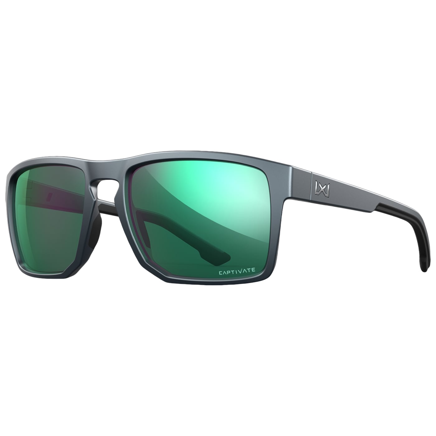 Wiley X - Founder Brille - Captivate Polarized - Green Mirror/Matte Graphite