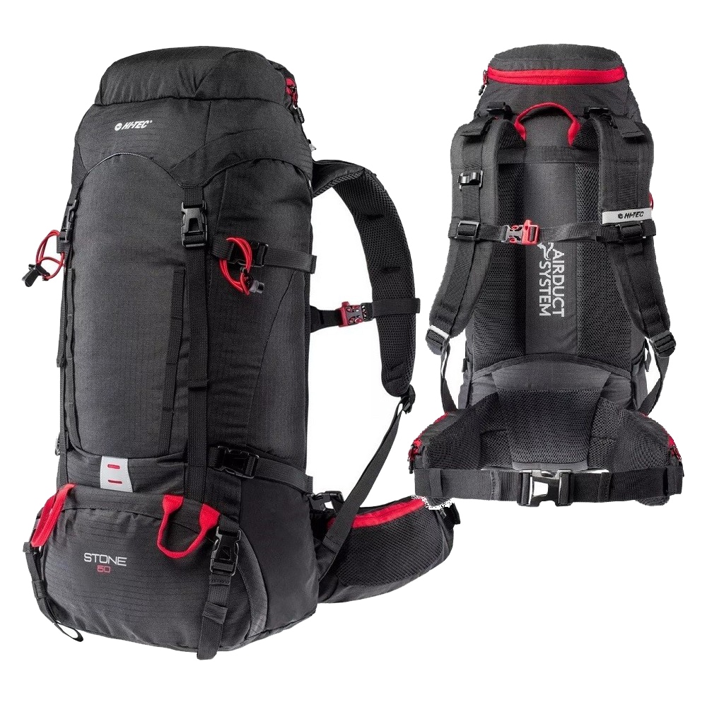 Hi-Tec - Stone - Trekkingrucksack 50 l - Black/High Risk Red