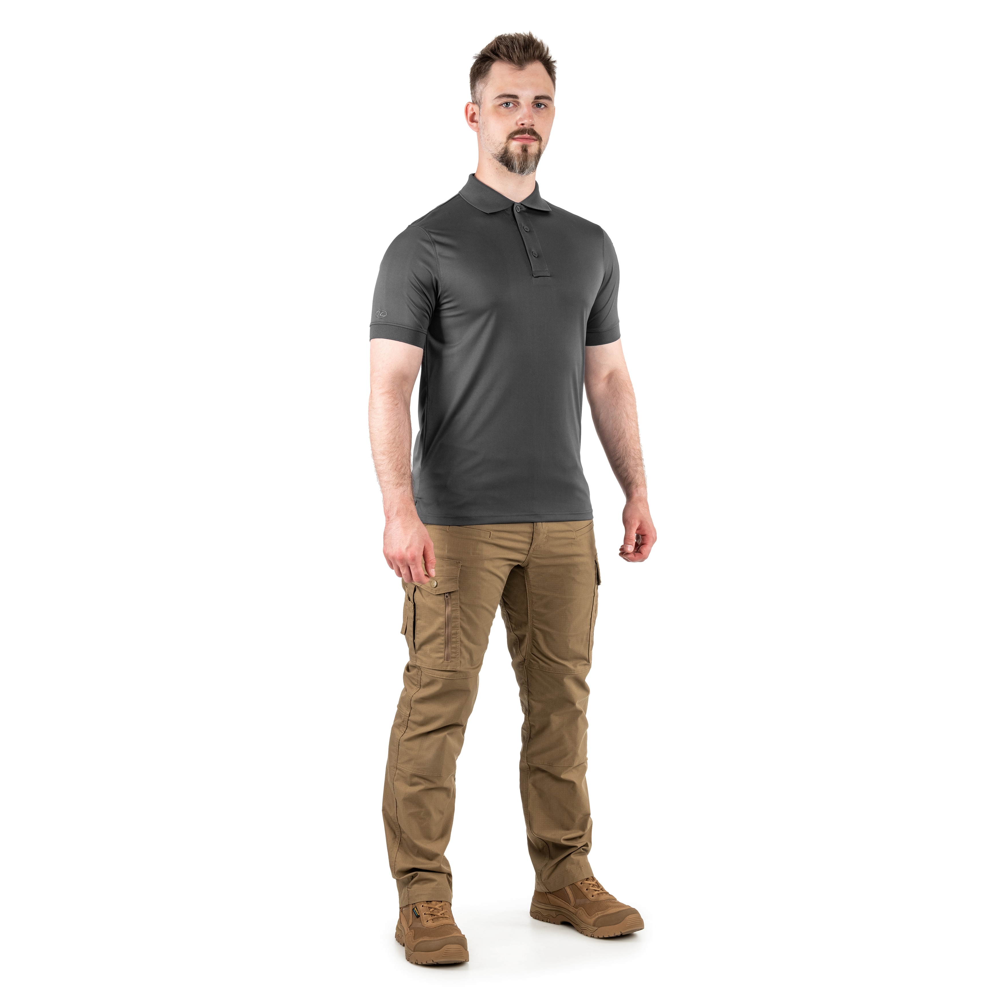 Highlander - Thermoaktives Poloshirt Stoirm Performance Tactical P-01 - Dark Grey