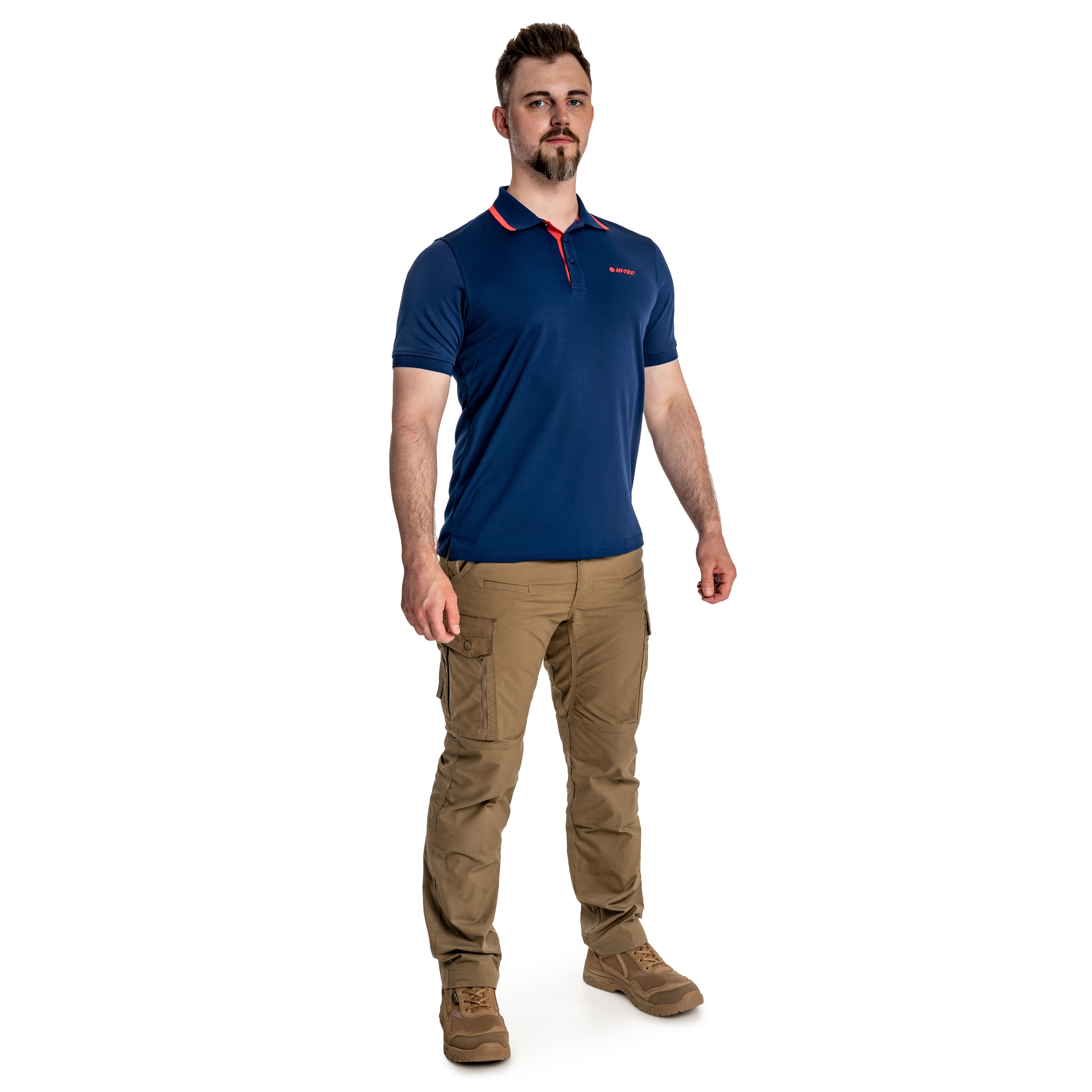 Hi-Tec - Site Poloshirt - Blue Print/High Risk Red