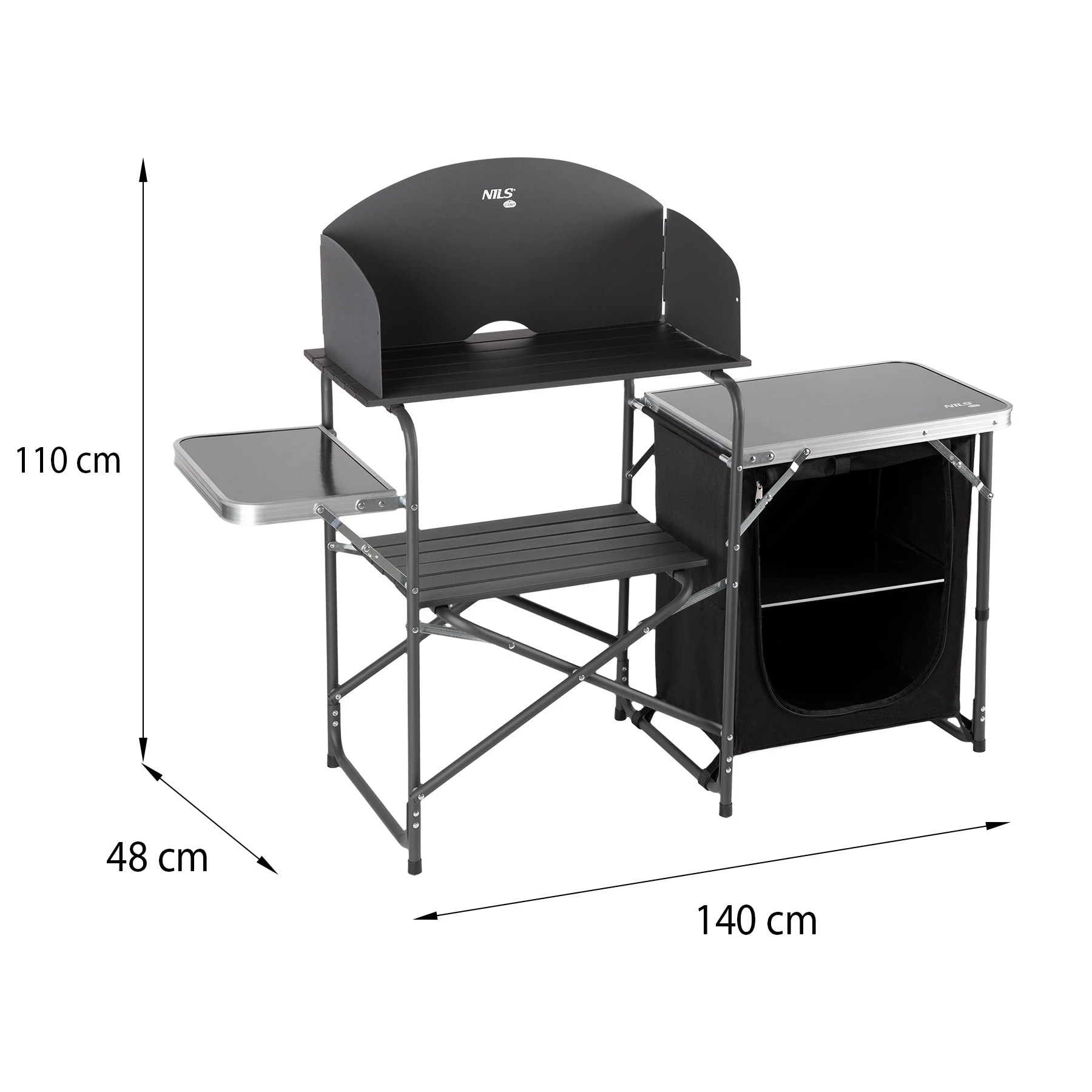 Nils Camp - NC3041 - Faltbarer Reiseschrank mit Abdeckung - Schwarz