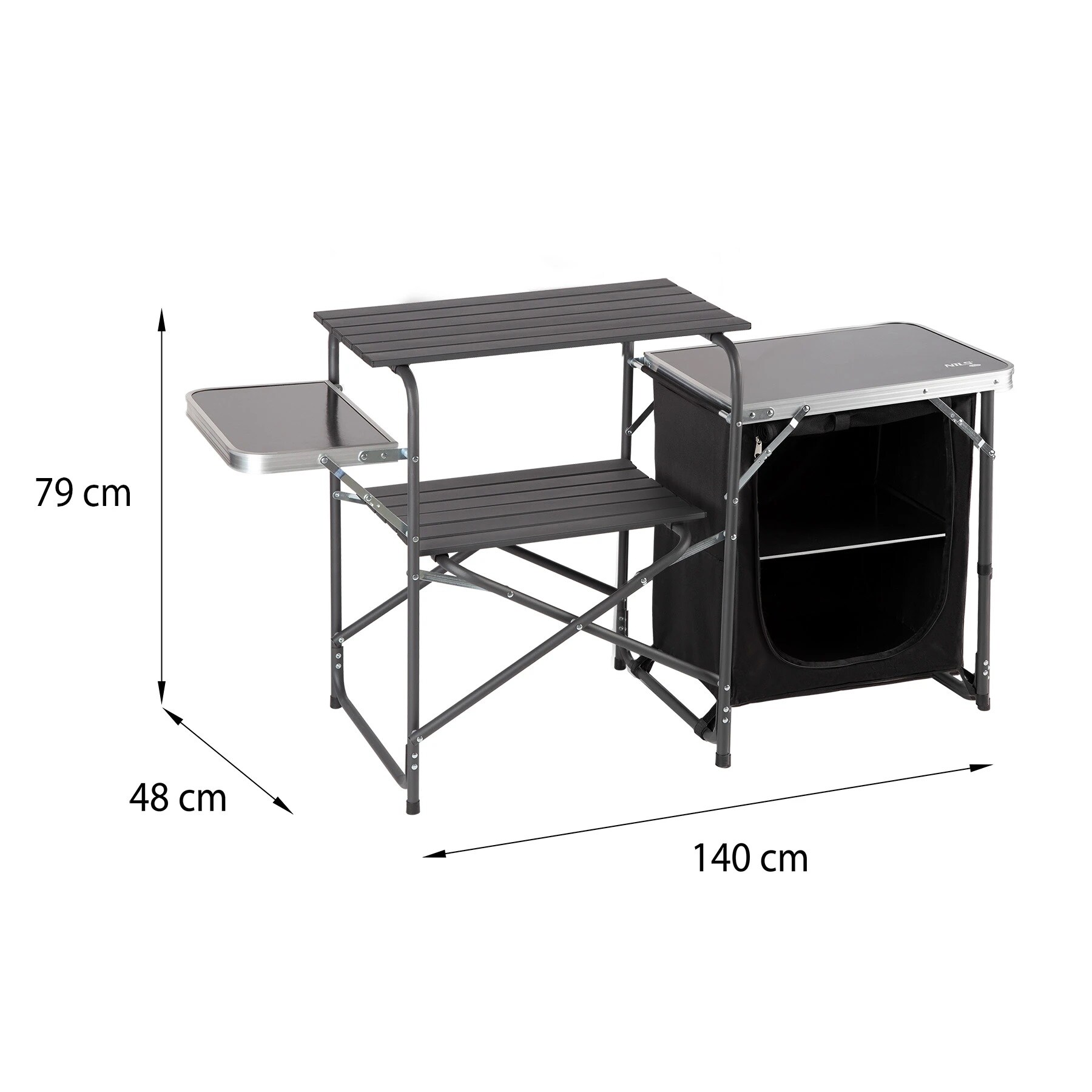 Nils Camp -  NC3040 Faltbarer Reiseschrank mit Abdeckung - Schwarz