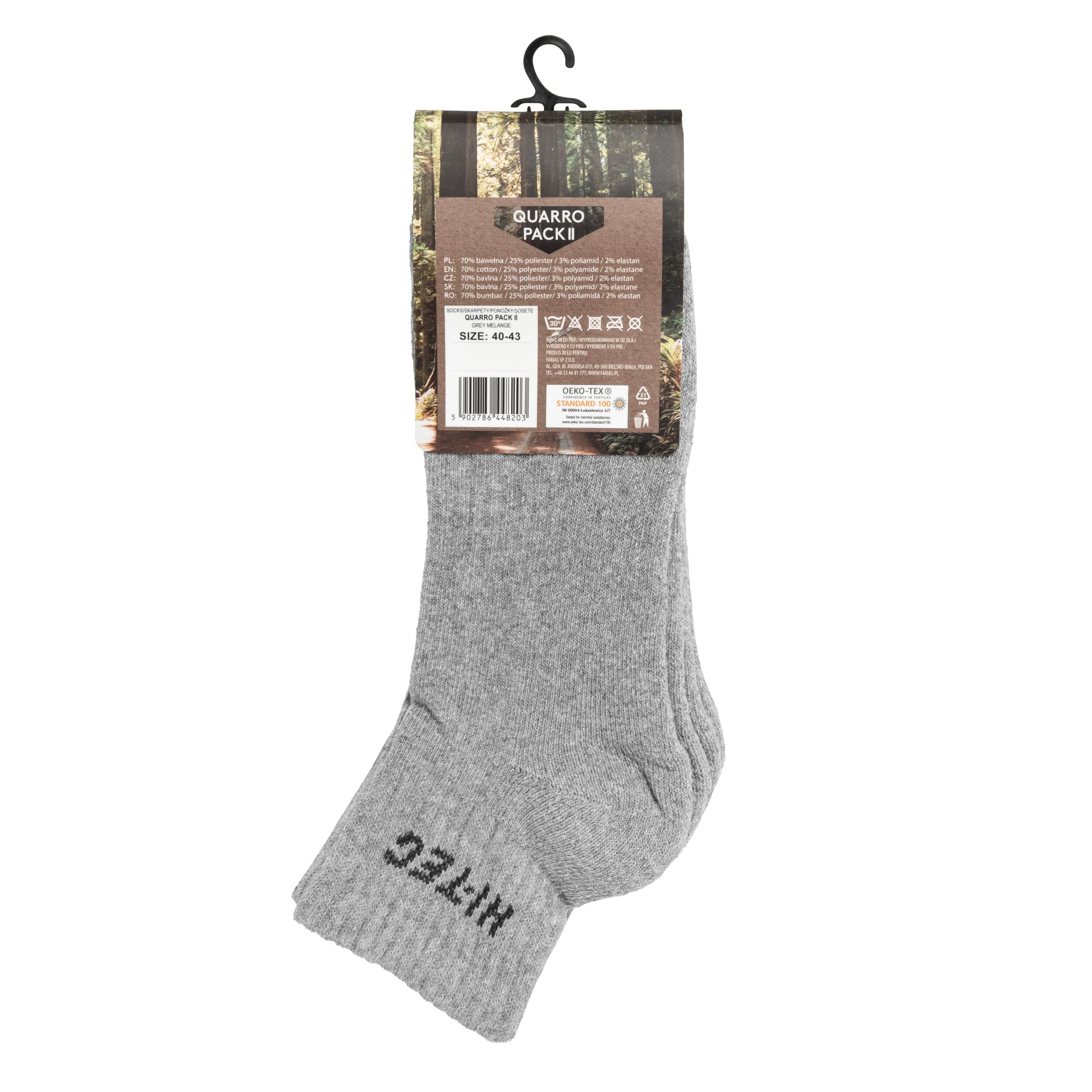 Hi-Tec Quarro Socken - 3 Paar - Grey Melange