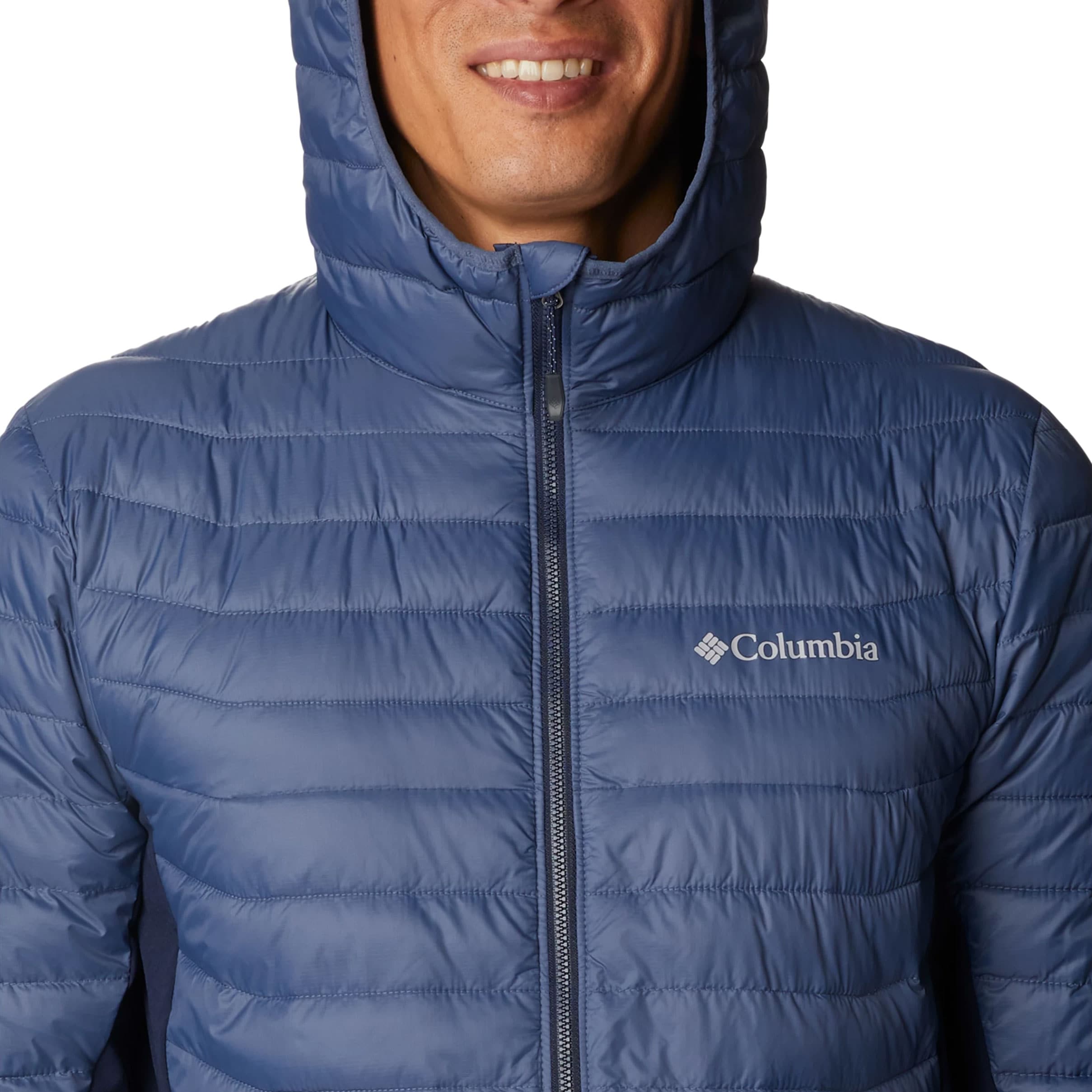 Columbia - Powder Pass Hooded Hybrid Down Jacket - Jacke - Dark Mountain/Collegiate Navy