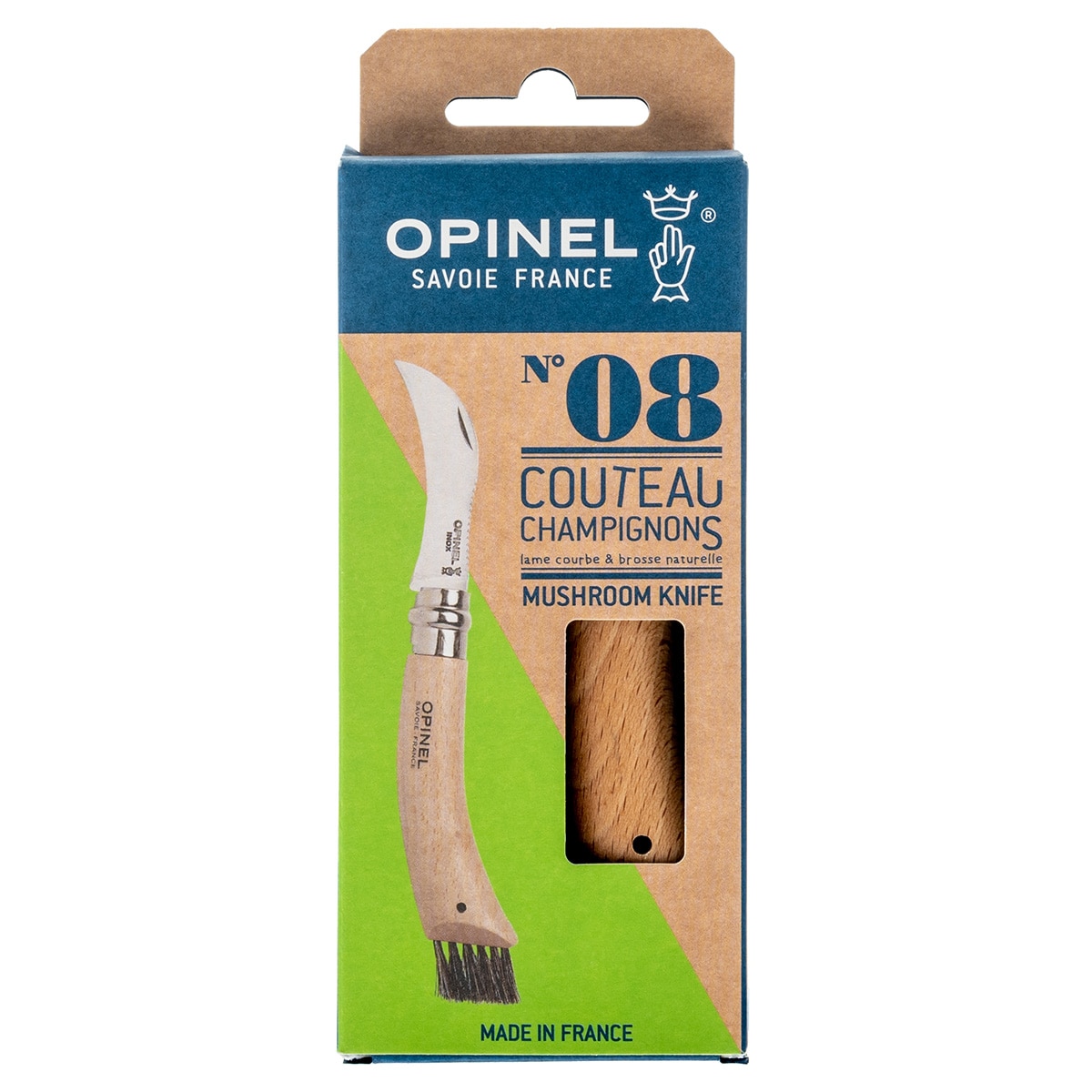 Opinel - No.8 Mushroom - klappbares Pilzmesser mit Buchenholzgriff